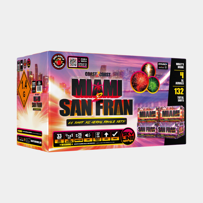 Miami 2 San Fran™ 66 Shots XL® Aerial Finale Set® XL® Finale Sets® (Up to 2000 Grams)
