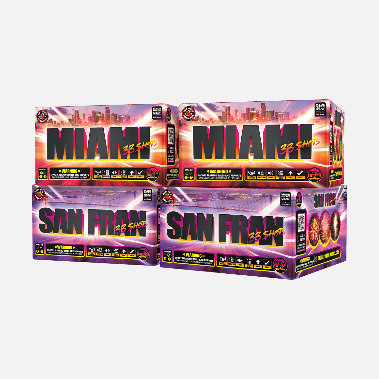 Miami 2 San Fran™ 66 Shots XL® Aerial Finale Set® XL® Finale Sets® (Up to 2000 Grams)