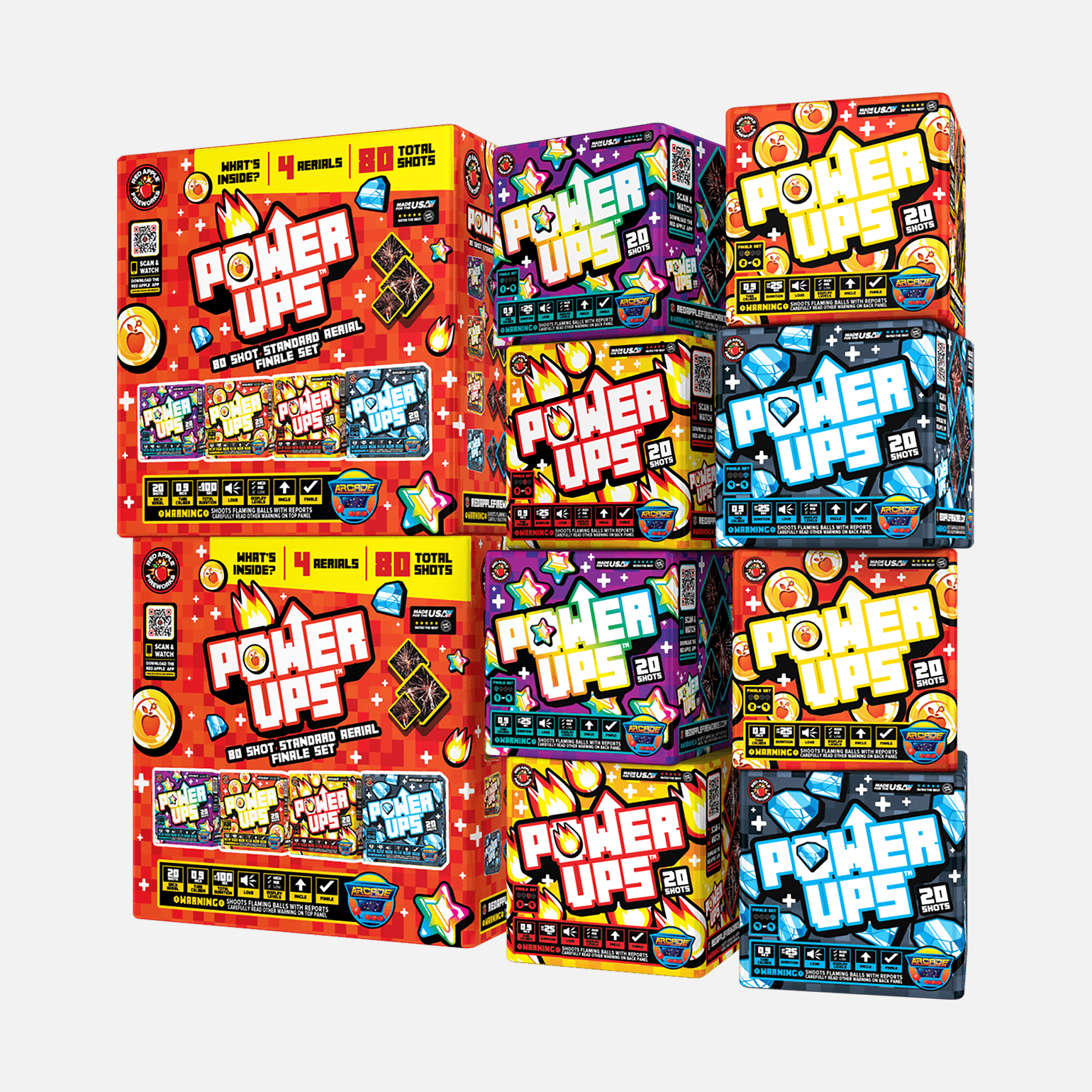 Power-Ups™ 80 Shot Standard Aerial Finale Set® Standard Finale Sets® (Up to 1200 Grams)