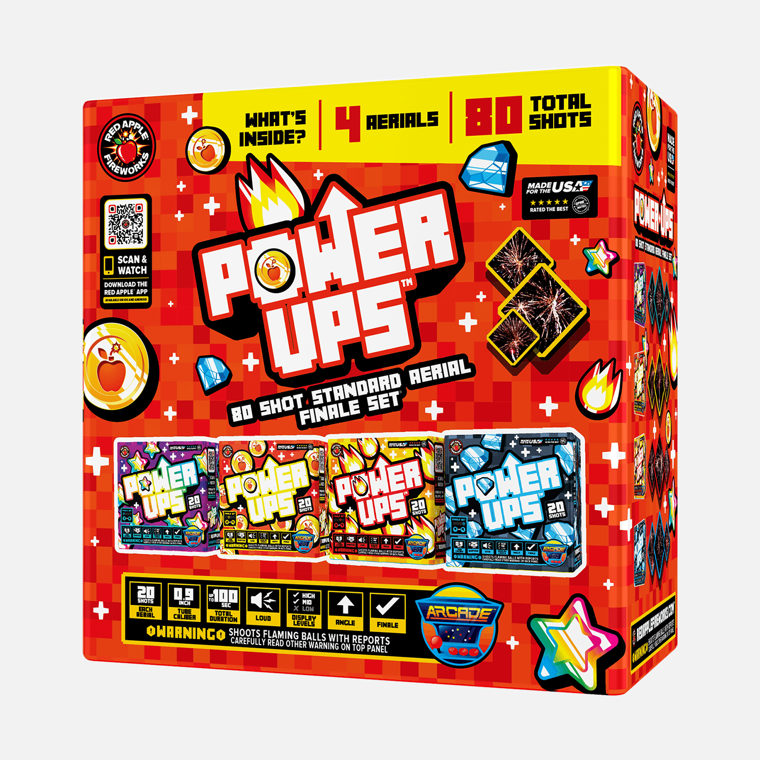 Power-Ups™ 80 Shot Standard Aerial Finale Set® Standard Finale Sets® (Up to 1200 Grams)