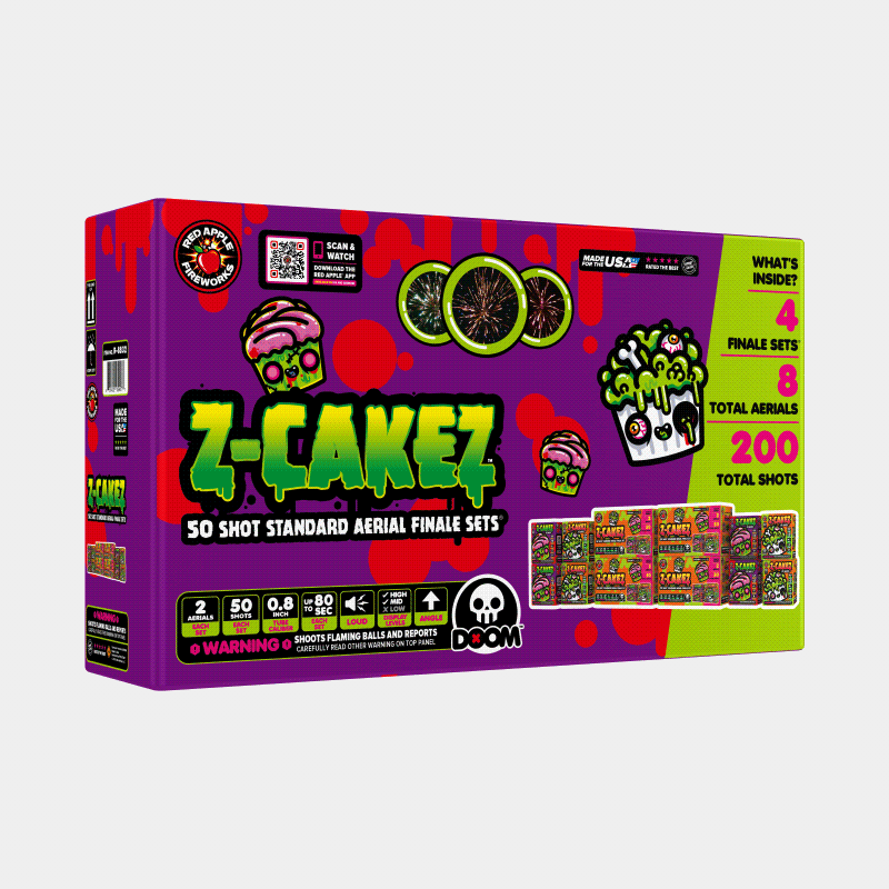 Z-Cakez™ 50 Shot Standard Aerial Finale Sets® Standard Finale Sets® (Up to 1200 Grams)