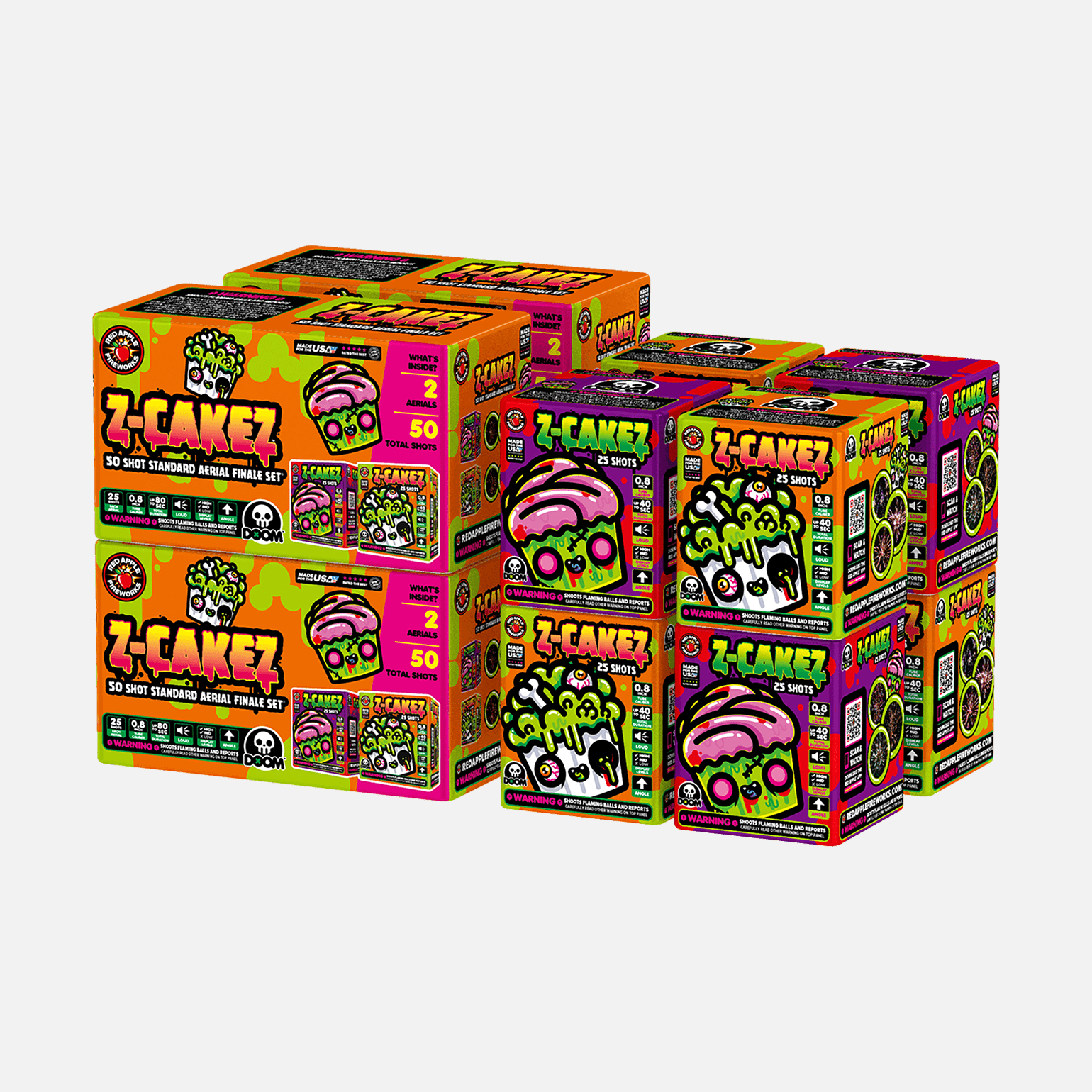 Z-Cakez™ 50 Shot Standard Aerial Finale Sets® Standard Finale Sets® (Up to 1200 Grams)