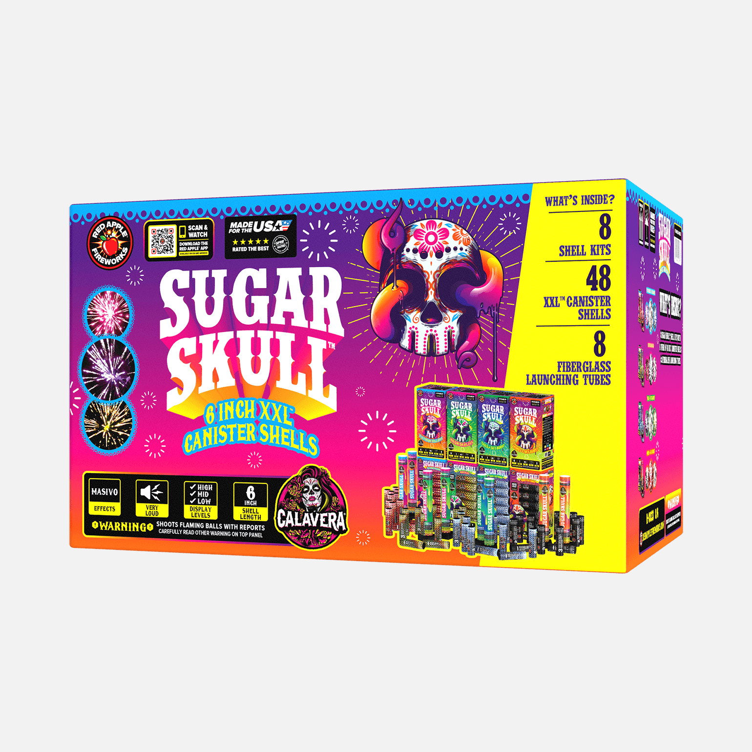 Buy Shop Sugar Skulls® 6 Inch XXL™ Canister Shell Fireworks Online Buy Shop Sugar Skulls® 6 Inch XXL™ Canister Shell Fireworks Online