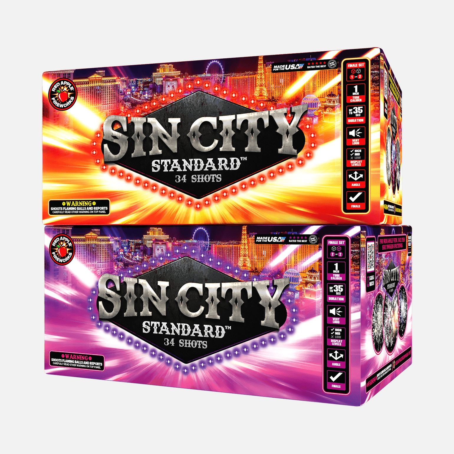Sin City Standard™ 68 Shots XL® Aerial Finale Set® XL® Finale Sets® (Up to 2000 Grams)