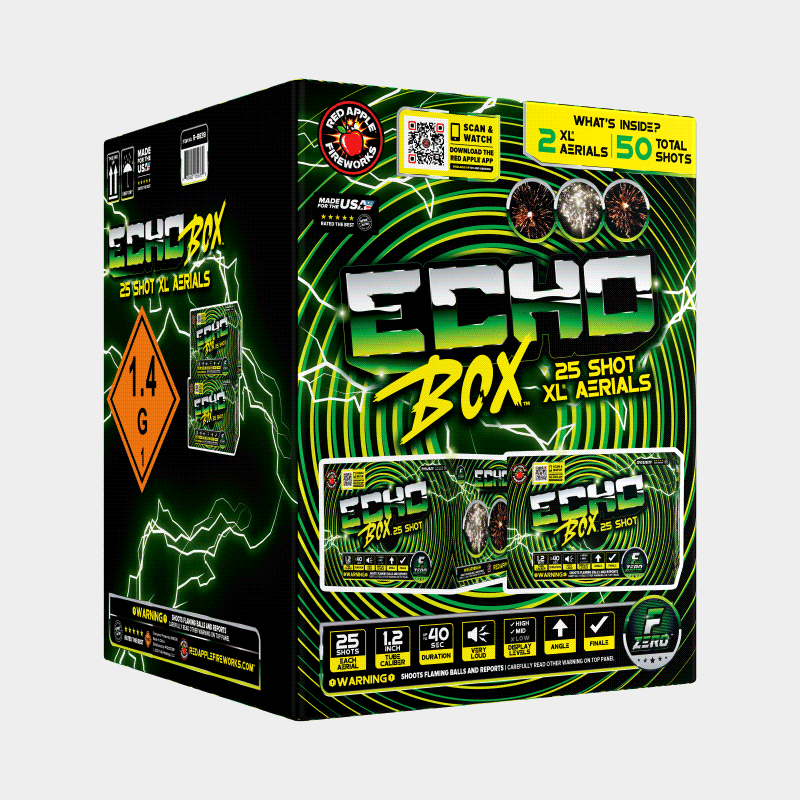 ECHOBOX™ 25 Shots XL® Aerials XL® Aerial Cakes (Up to 500 Grams)