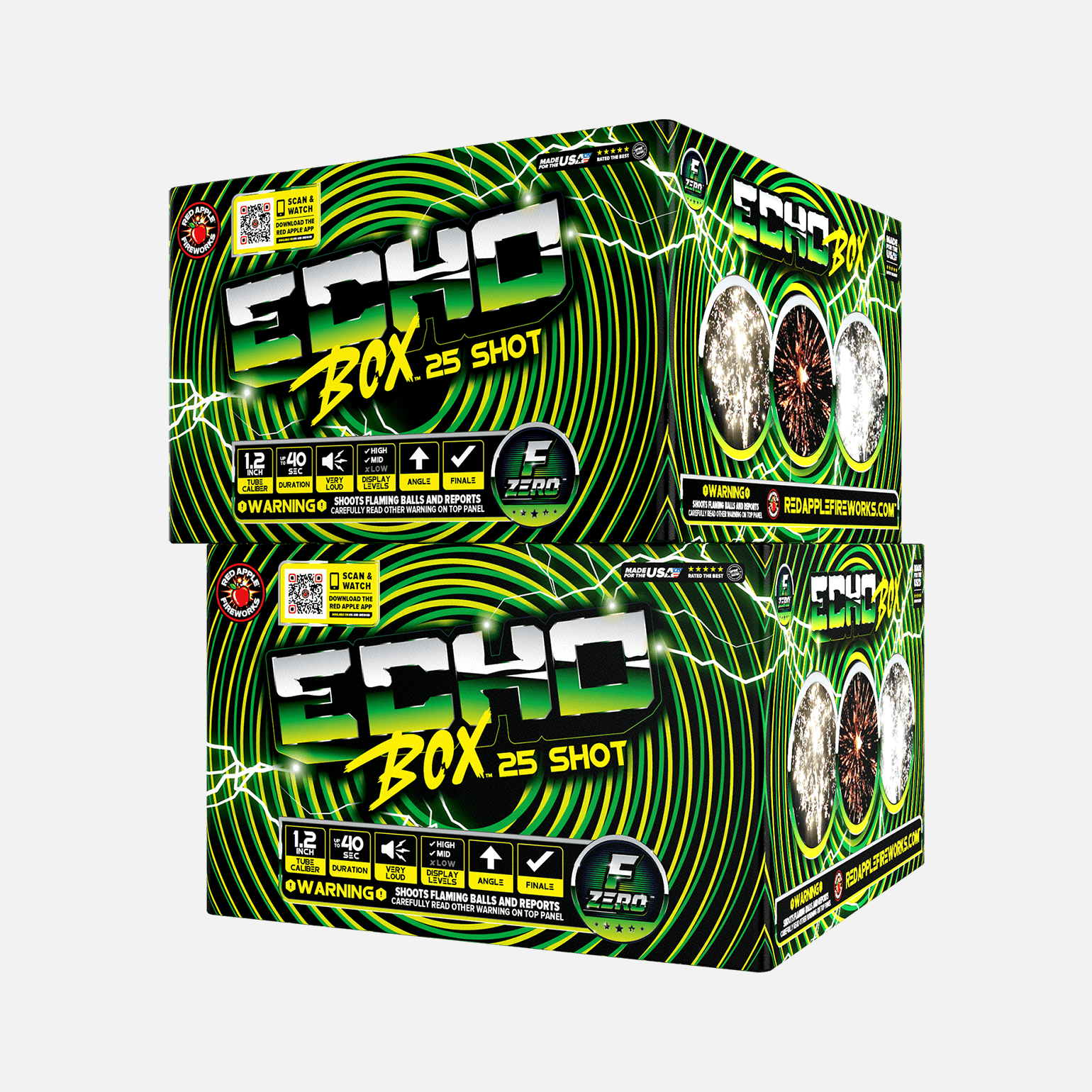 ECHOBOX™ 25 Shots XL® Aerials XL® Aerial Cakes (Up to 500 Grams)