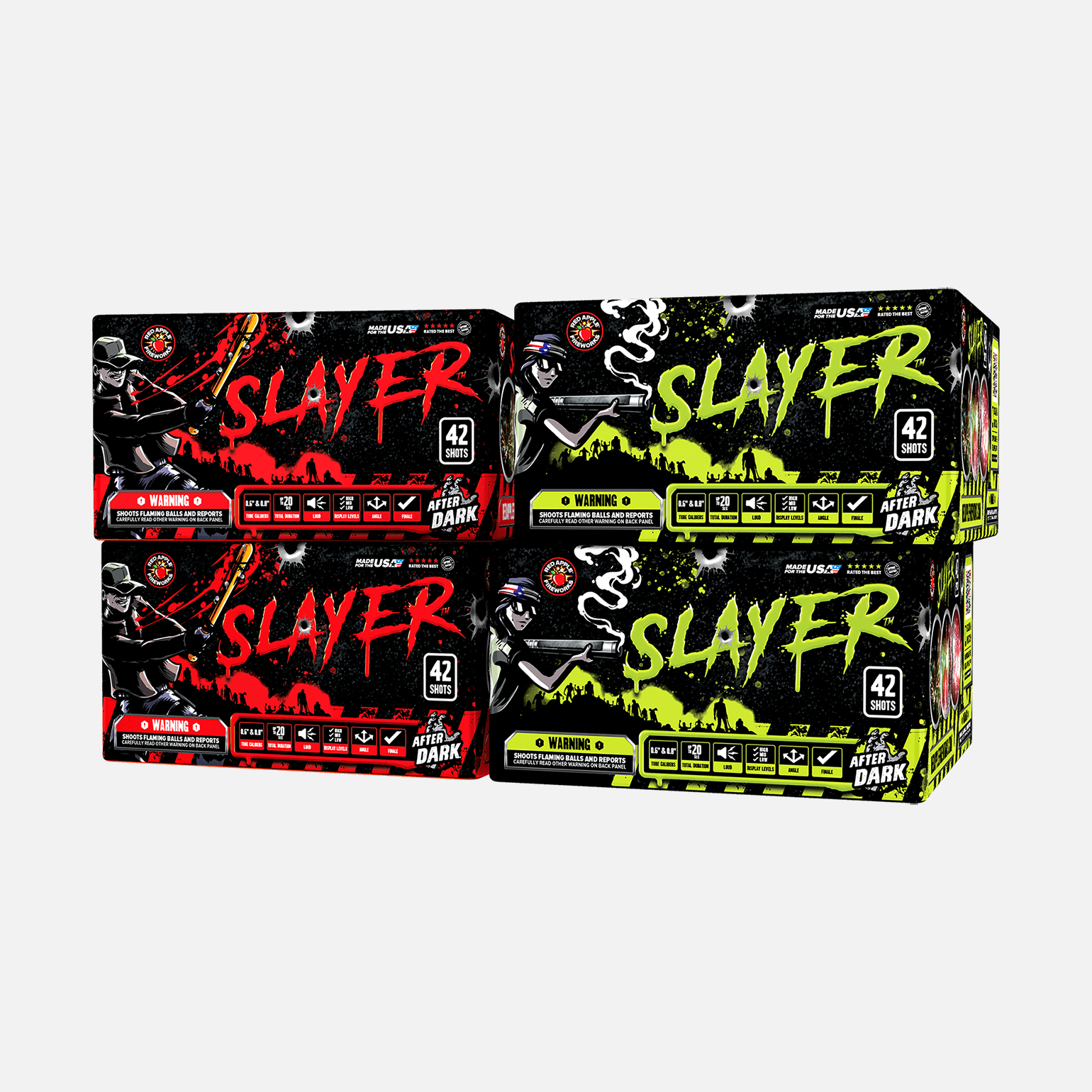 Slayer™ 42 Shots XL® Aerials XL® Aerial Cakes (Up to 500 Grams)