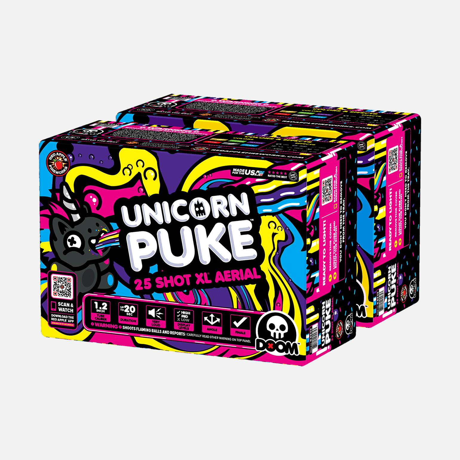 Unicorn Puke® 25 Shots XL® Aerials XL® Aerial Cakes (Up to 500 Grams)