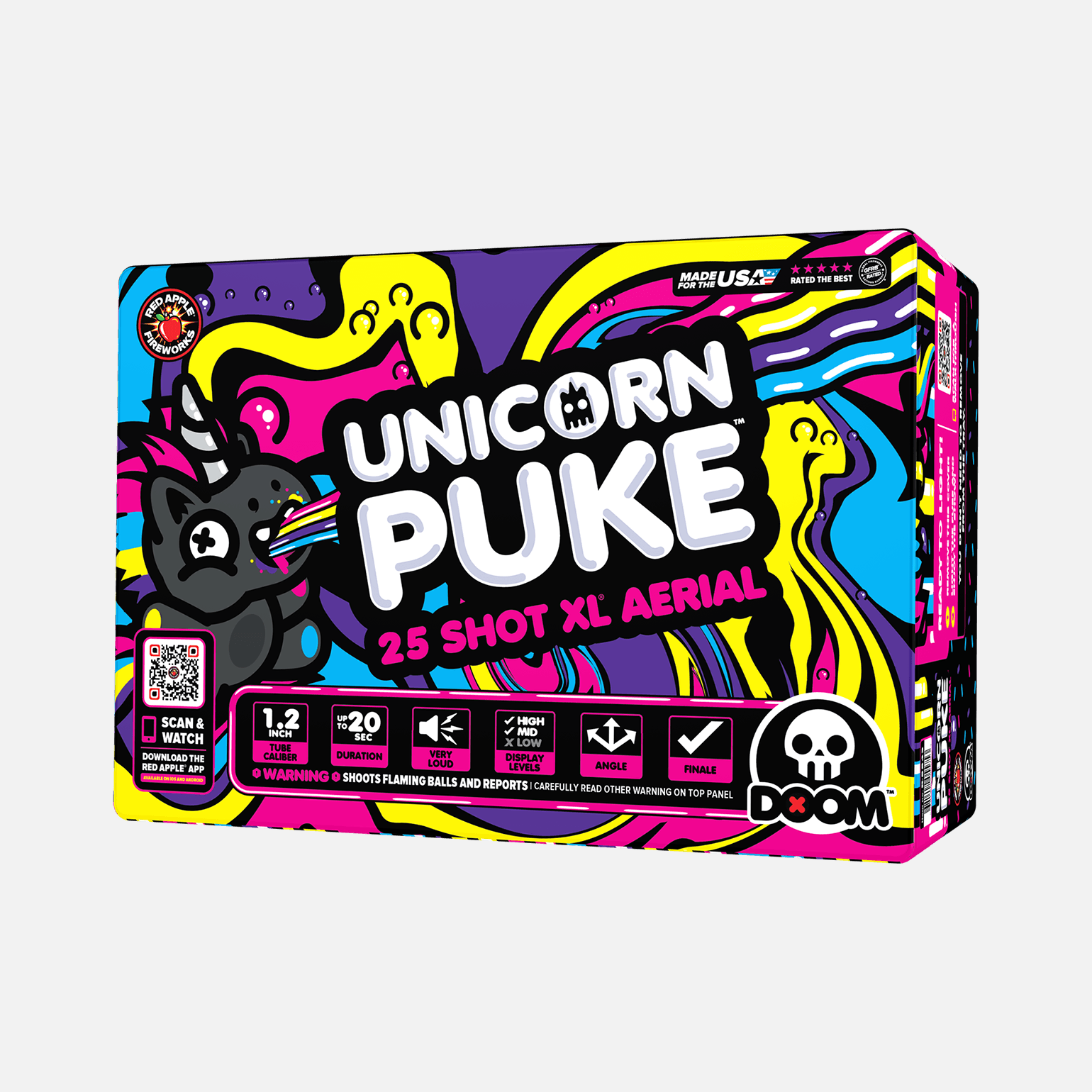 Unicorn Puke® 25 Shots XL® Aerials XL® Aerial Cakes (Up to 500 Grams)