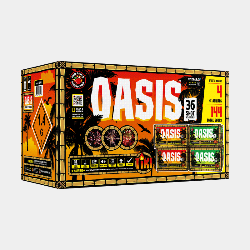 Oasis™ 36 Shot XL® Aerials XL® Aerial Cakes (Up to 500 Grams)