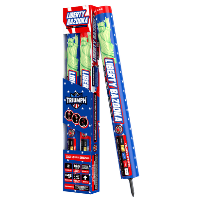 Liberty Bazooka™ 146 Shots Red, White & Blue Barrage Candle
