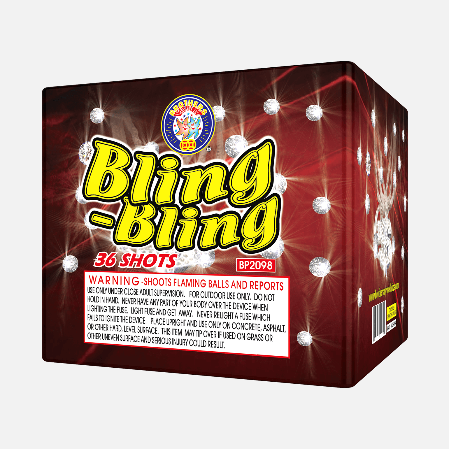 Bling Bling 36 Shots Standard Aerials by Brothers Standard Aerial Cakes (Up to 200 Grams)