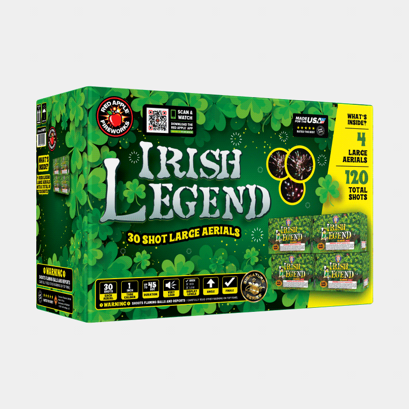 Irish Legend 30 Shots Large Aerials by Brothers Large Aerial Cakes (Up to 350 Grams)