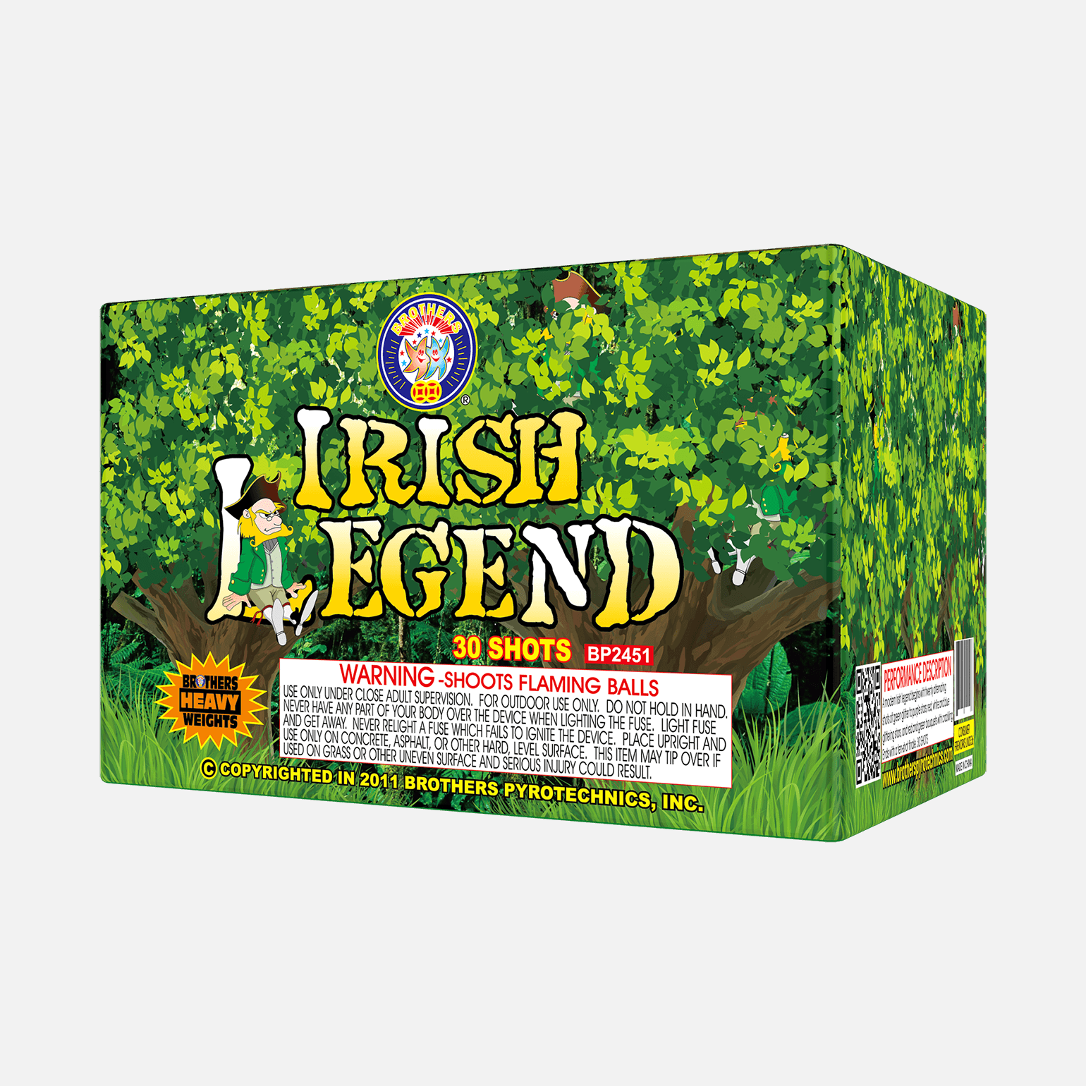 Irish Legend 30 Shots Large Aerials by Brothers Large Aerial Cakes (Up to 350 Grams)