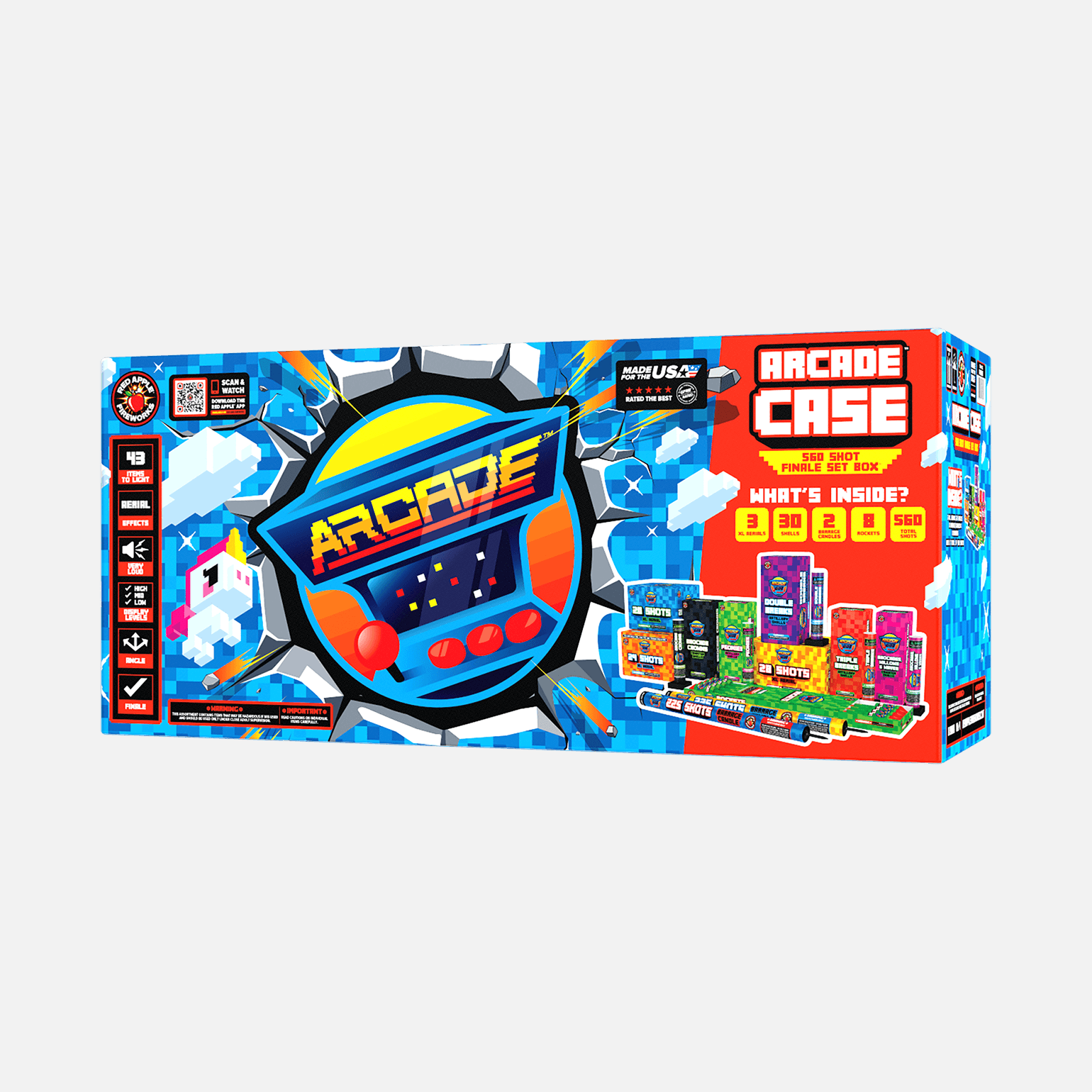 Arcade Case 560 Shots Sampler – Red Apple Fireworks Arcade Case 560 Shots Sampler – Red Apple Fireworks