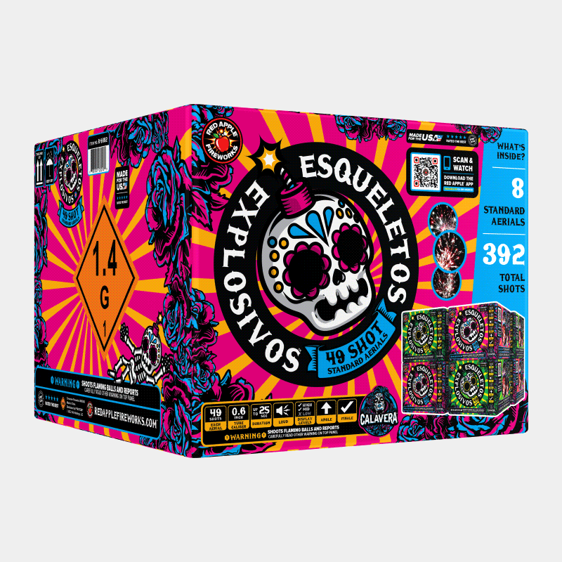 Esqueletos Explosivos™ 49 Shots Standard Aerials Standard Aerial Cakes (Up to 200 Grams)