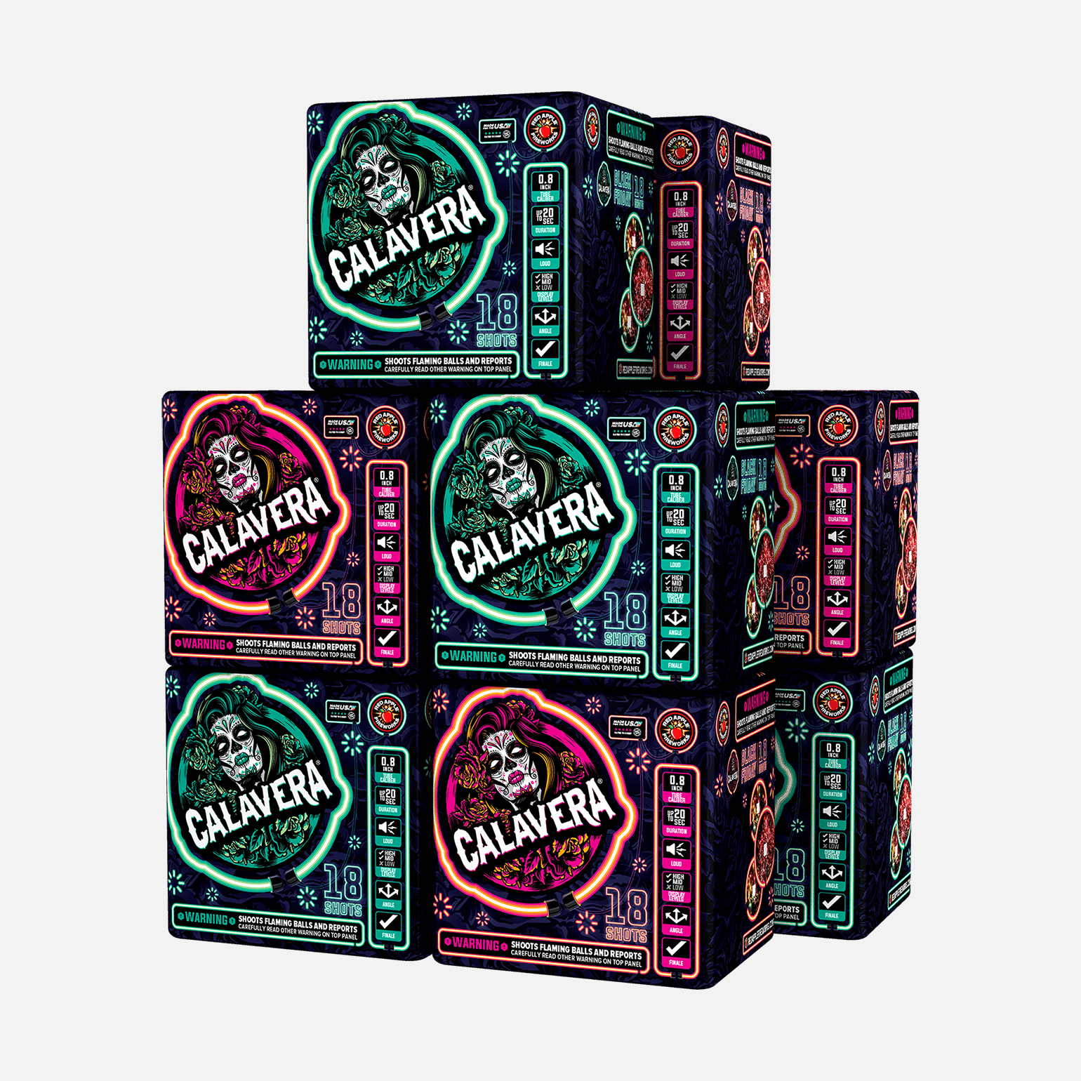 Black Friday Calavera® 18 Shots Standard Aerials Standard Aerial Cakes (Up to 200 Grams)