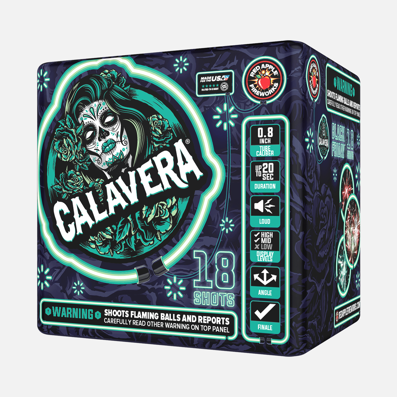 Black Friday Calavera® 18 Shots Standard Aerials Standard Aerial Cakes (Up to 200 Grams)