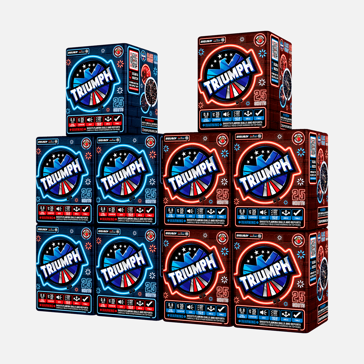 Black Friday Triumph® 25 Shots Standard Aerials Standard Aerial Cakes (Up to 200 Grams)