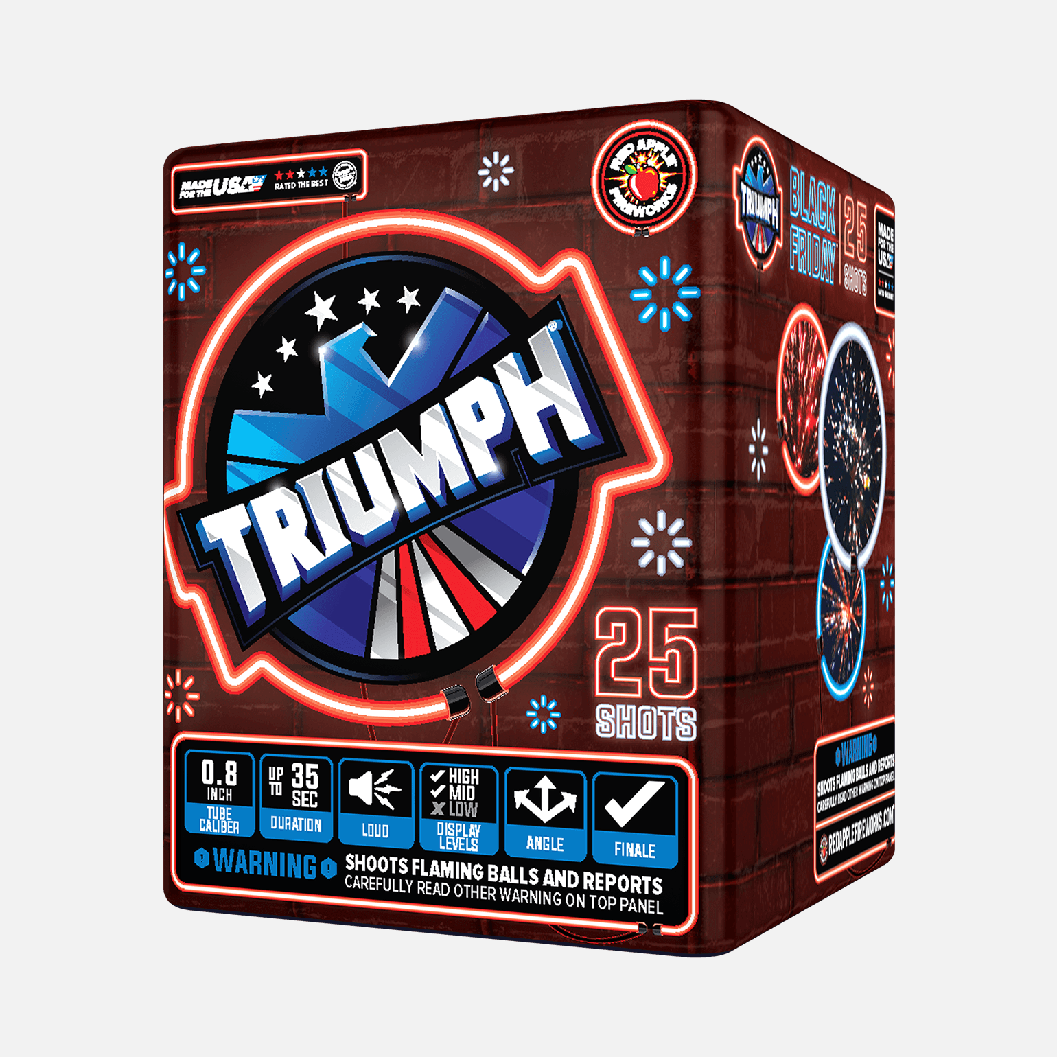 Black Friday Triumph® 25 Shots Standard Aerials Standard Aerial Cakes (Up to 200 Grams)