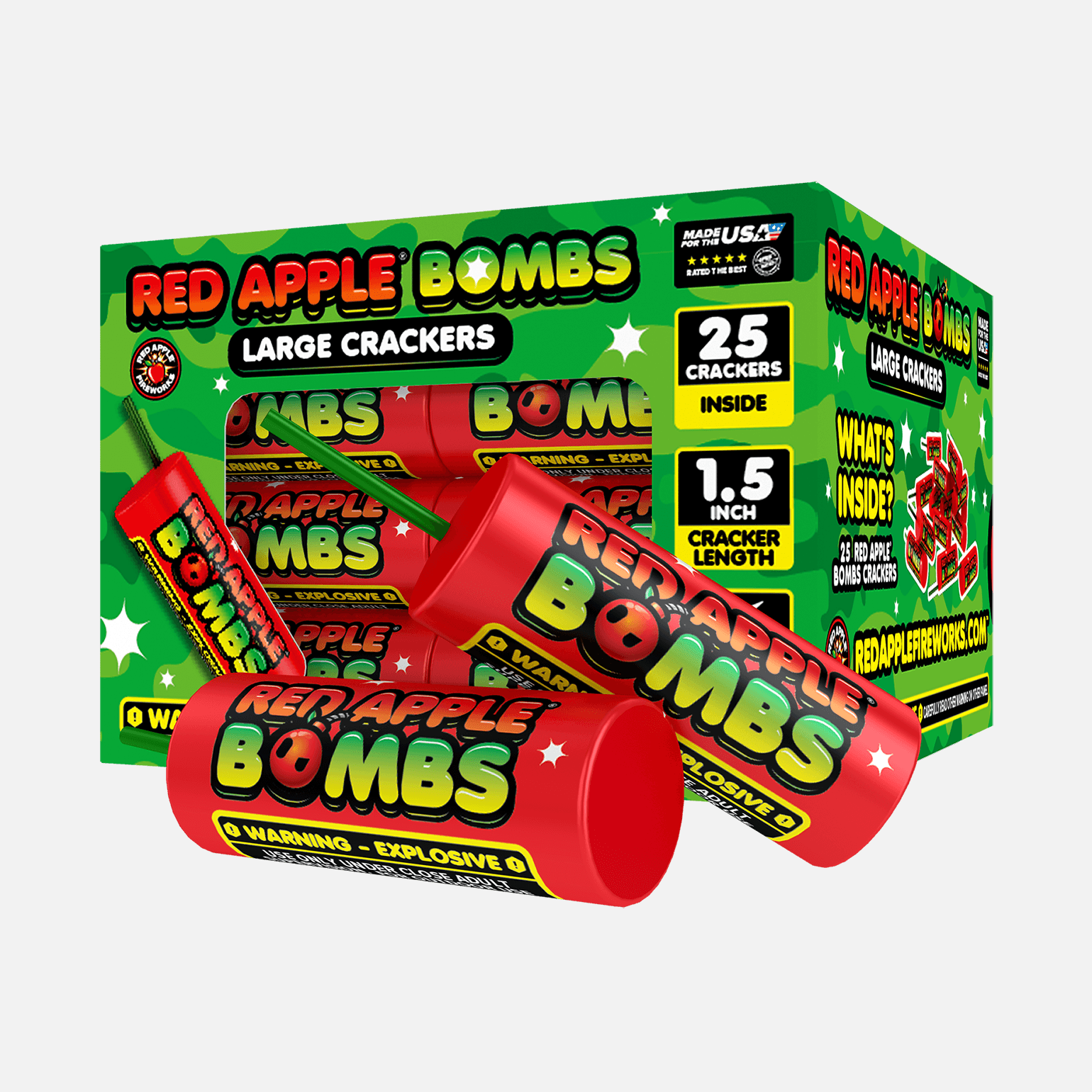 Red Apple® Bombs 25 Shot M-1000 Firecrackers in Box Single-Fuse Firecrackers