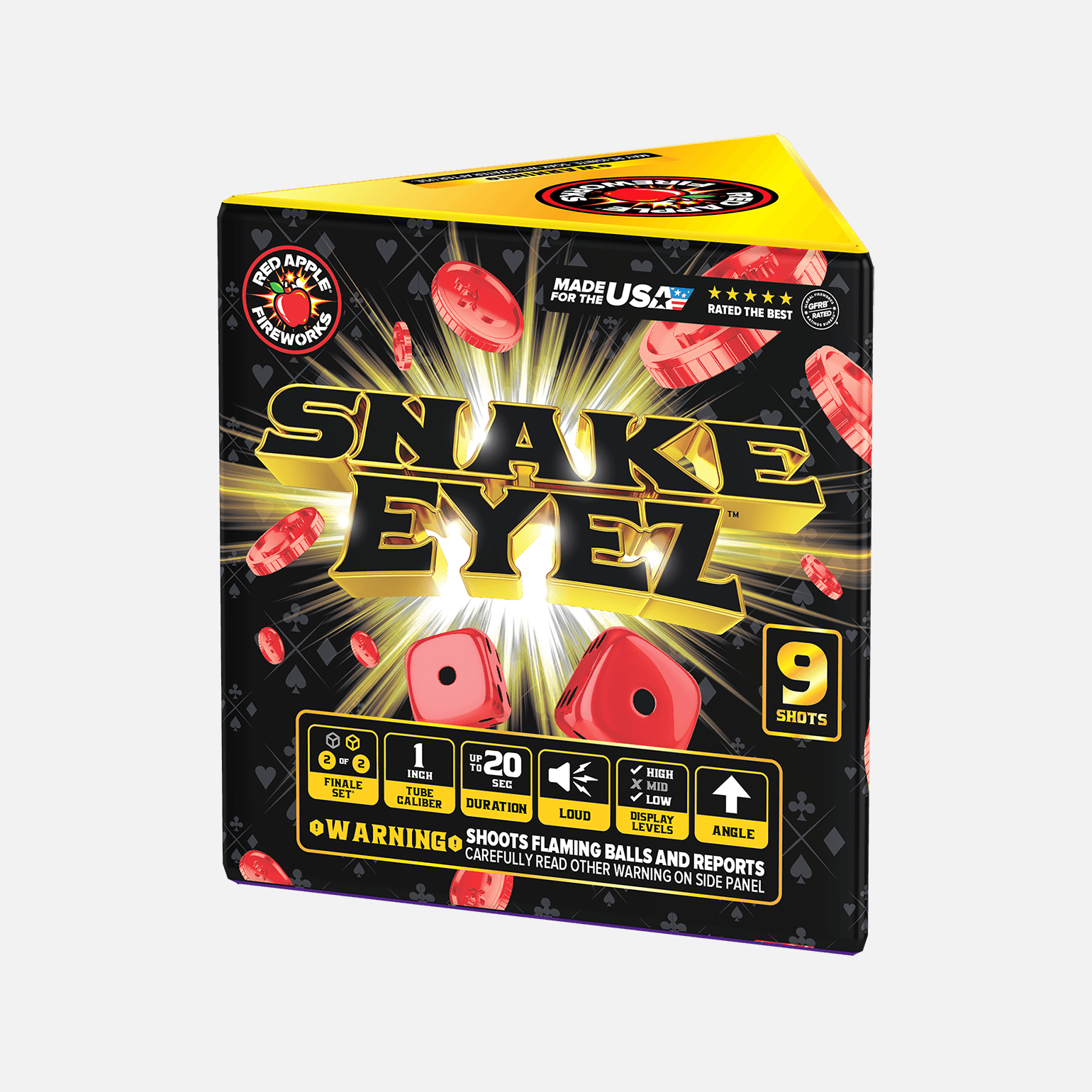 Snake Eyez™ 18 Shot Standard Aerial Finale Set® Standard Finale Sets® (Up to 1200 Grams)