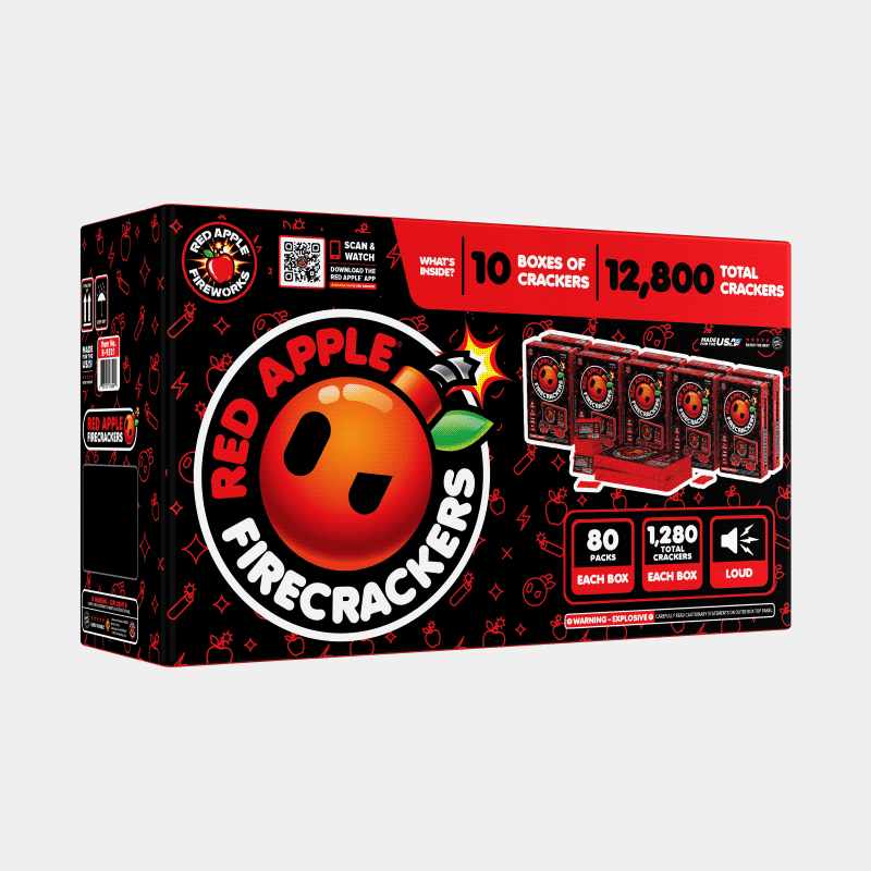 Red Apple® Bombs 16 Shot Full Brick Flash Crackers Firecracker Bricks