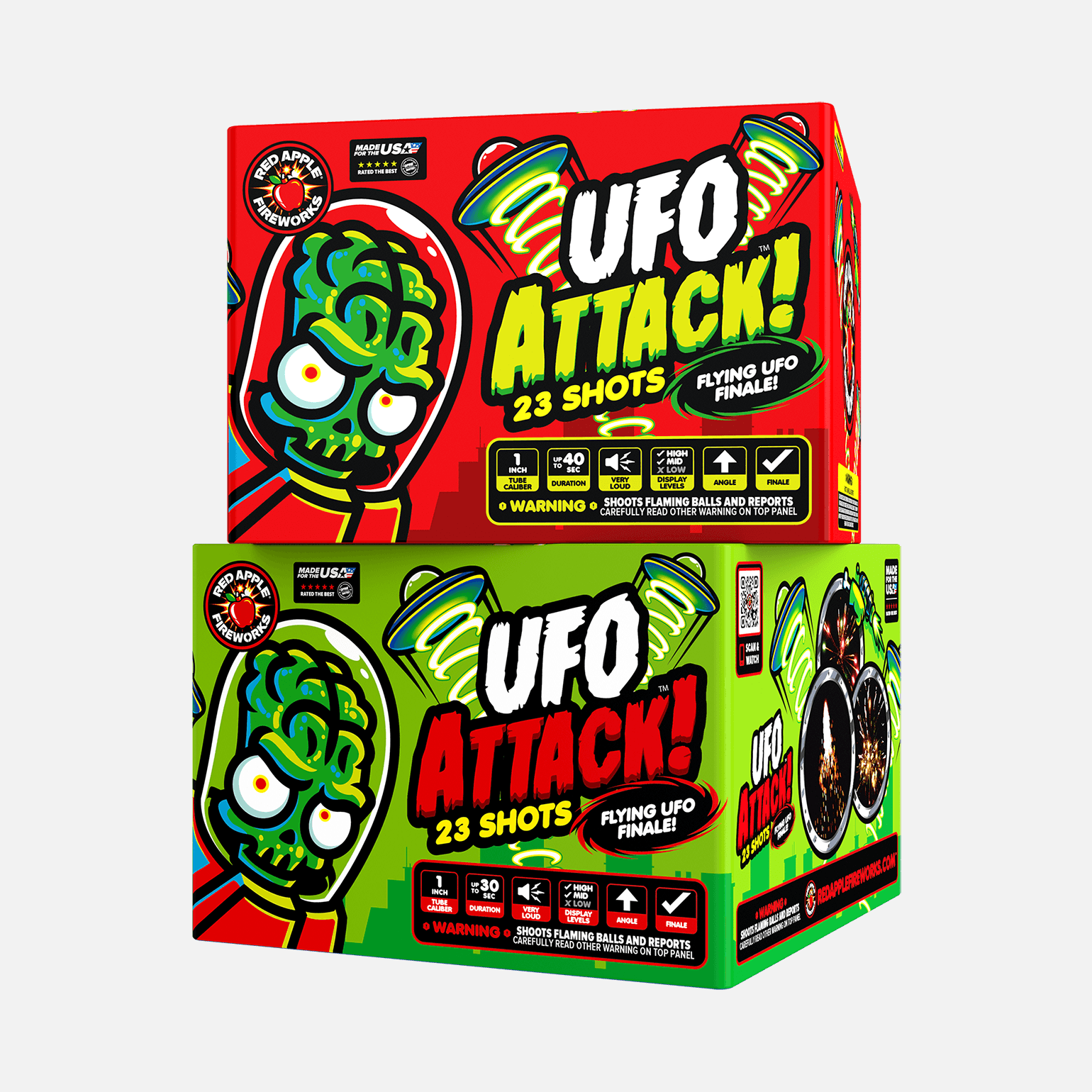 UFO Attack!™ 46 Shot XL® Aerial Finale Set® with Flying UFOs! XL® Finale Sets® (Up to 2000 Grams)