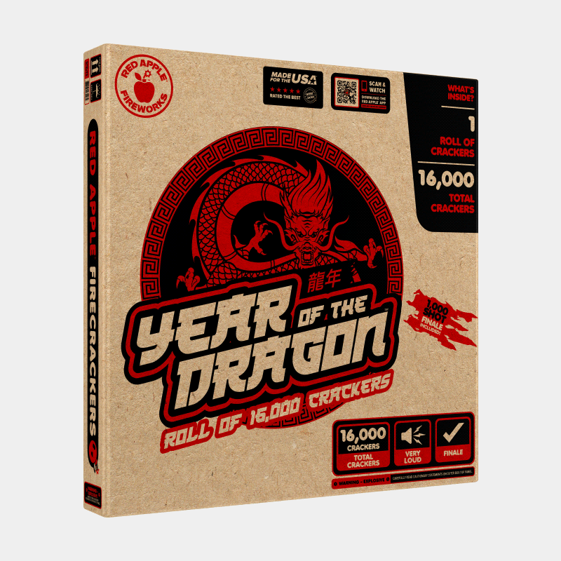 Year of the Dragon™ Roll of 16,000 Firecrackers Firecracker Rolls and Strips