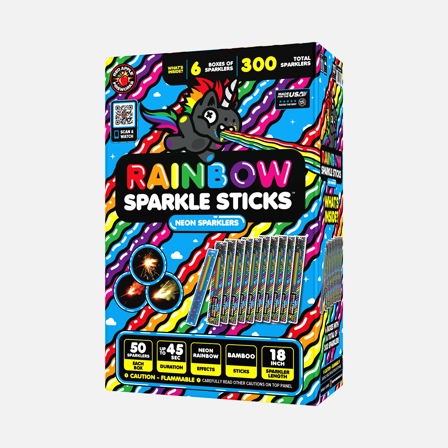 Rainbow Sparkle Sticks – Red Apple Fireworks Rainbow Sparkle Sticks – Red Apple Fireworks