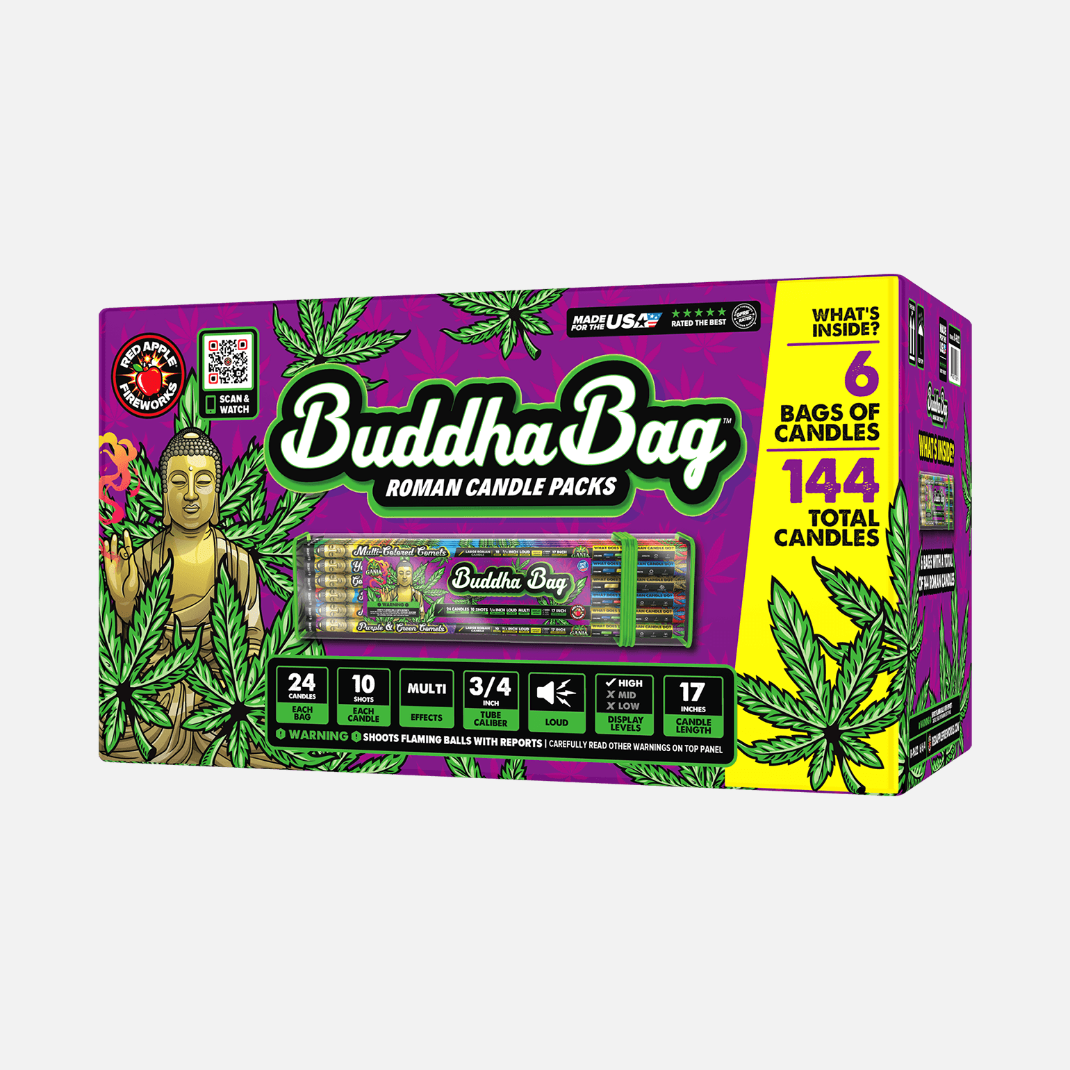 Buddha™ Bag 240 Shot Roman Candle Pack Standard Roman Candles