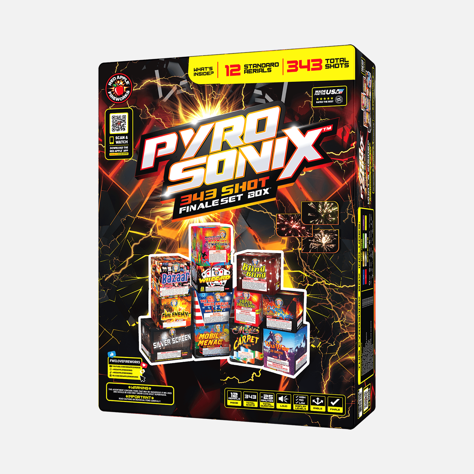 Pyrosonix 343-Shot Fireworks Sampler