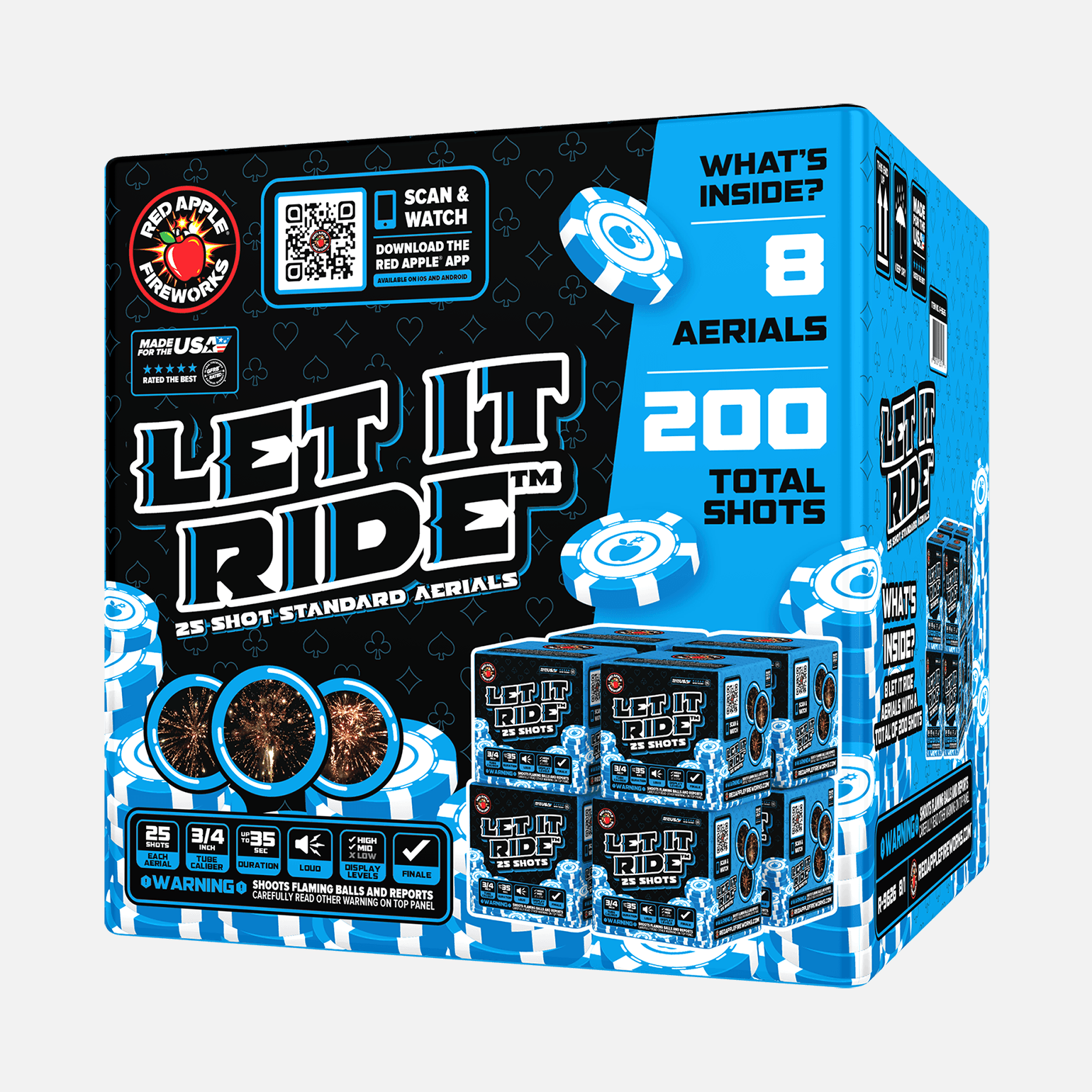 Let It Ride 25 Shot Aerials – Red Apple Fireworks