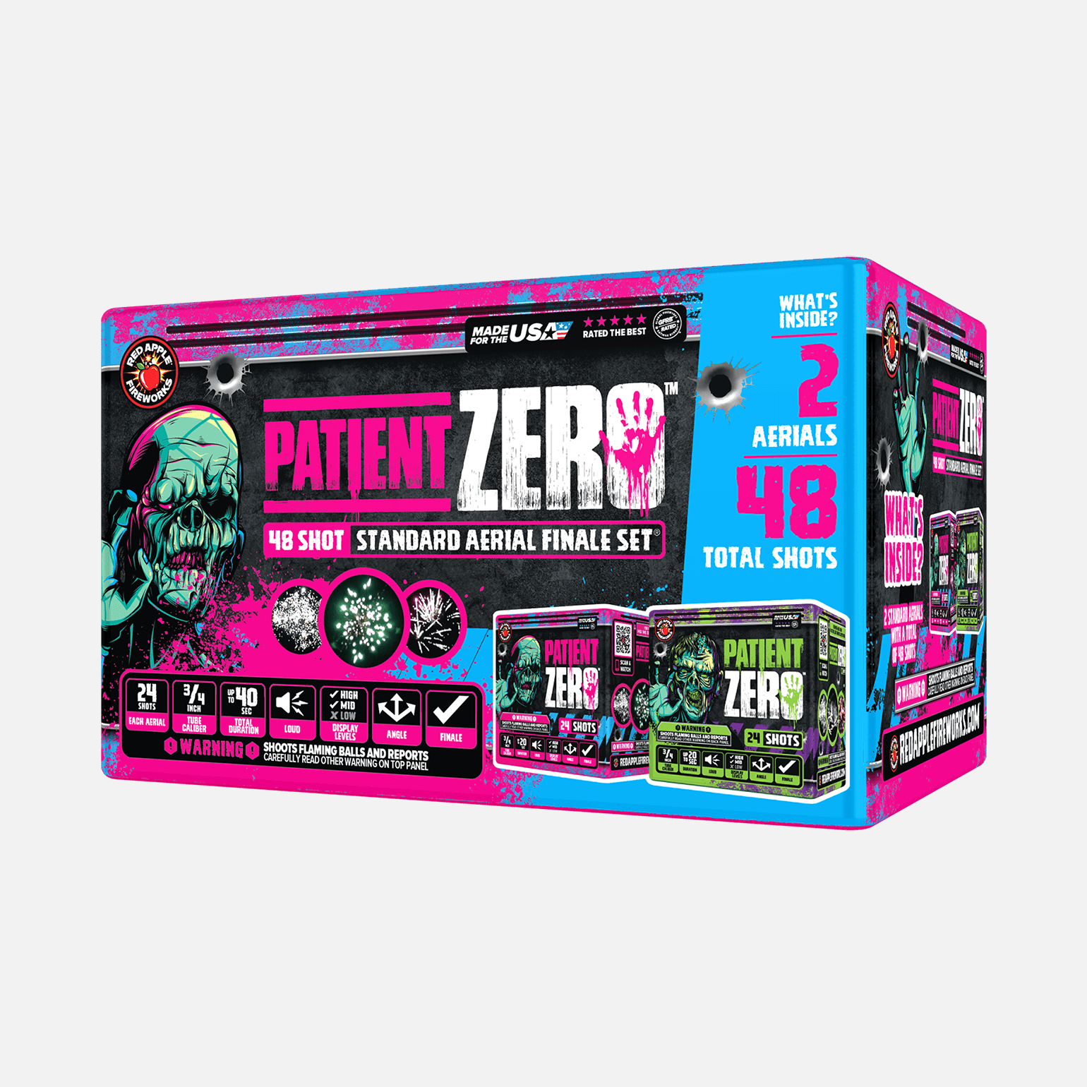Patient Zero™ 48 Shot Standard Aerial Finale Sets® Standard Finale Sets® (Up to 1200 Grams)