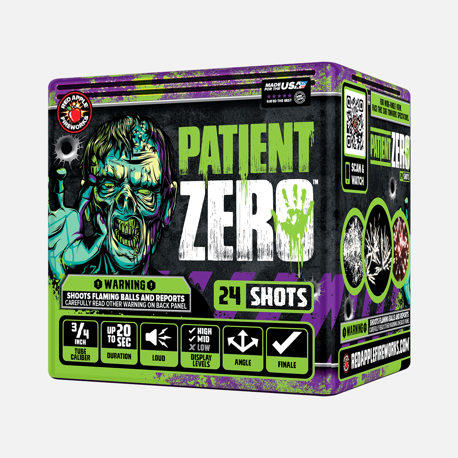 Patient Zero™ 48 Shot Standard Aerial Finale Sets® Standard Finale Sets® (Up to 1200 Grams)