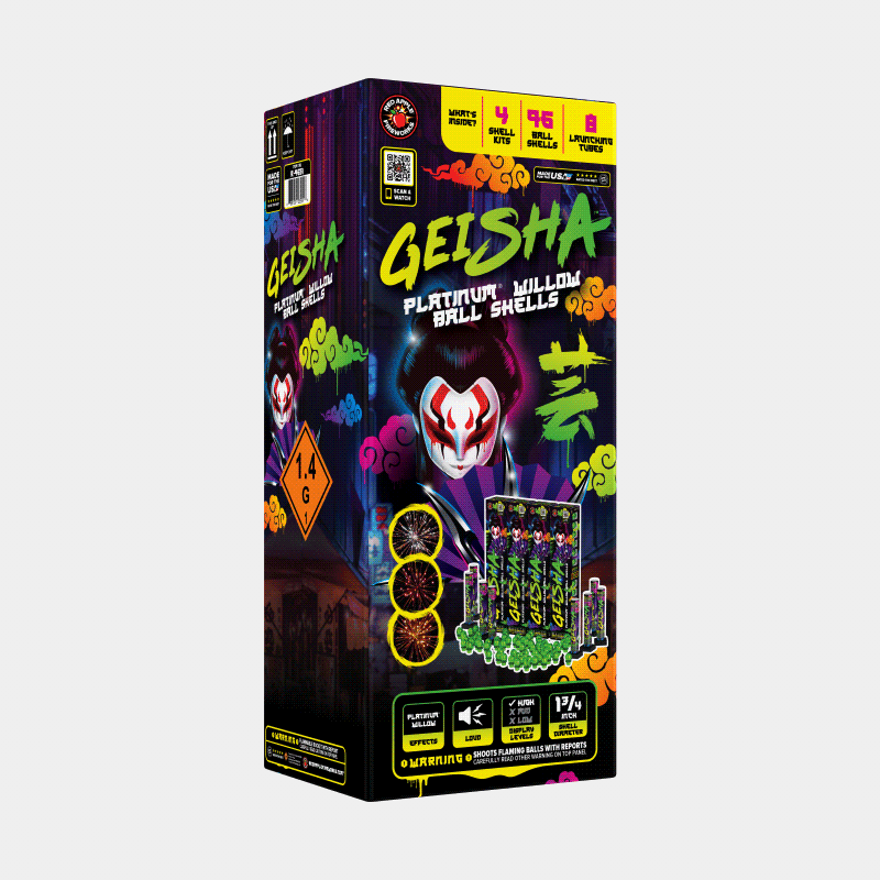 Geisha® Platinum® 24 Shot Willow Ball Shells Canister Shell Kits