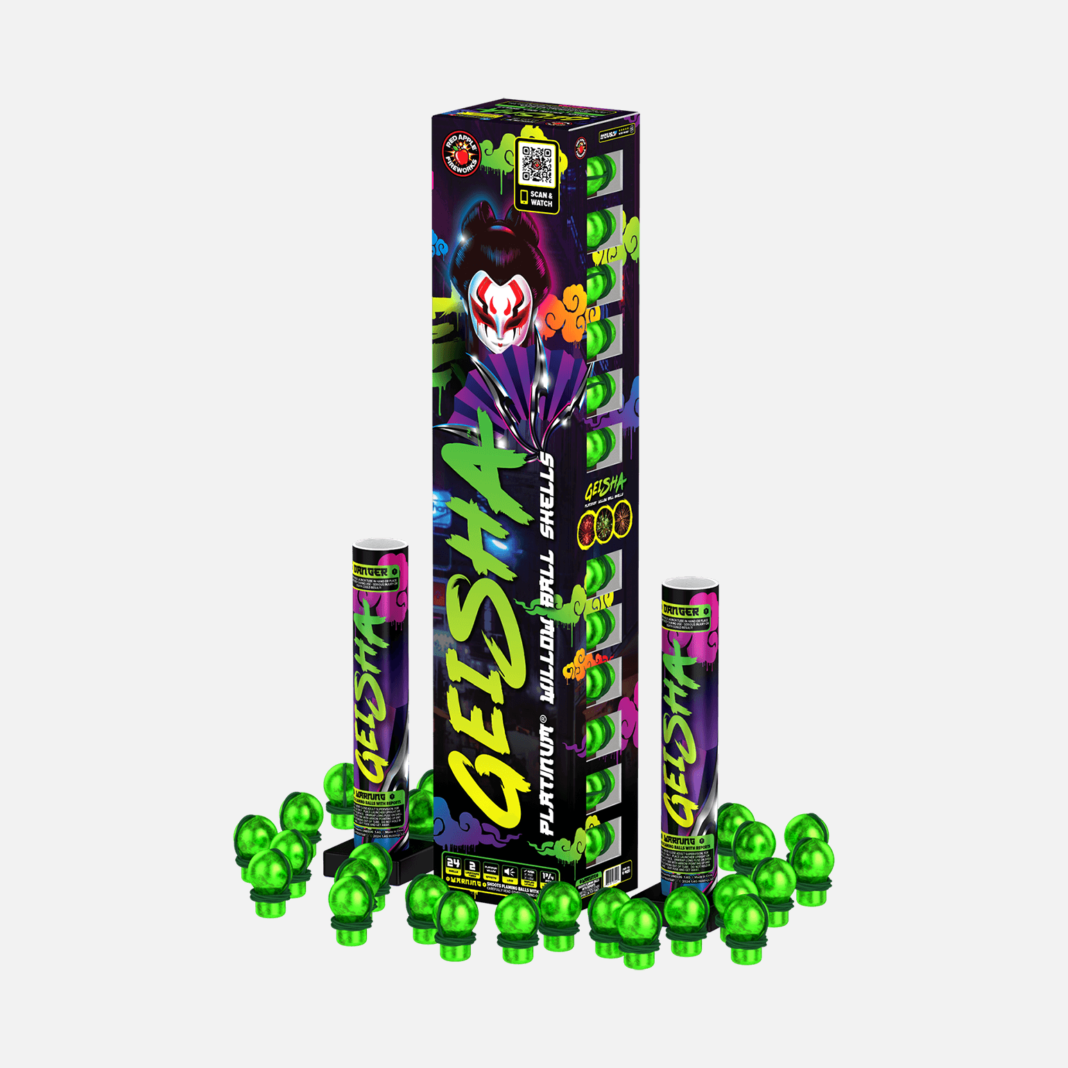 Geisha® Platinum® 24 Shot Willow Ball Shells Canister Shell Kits