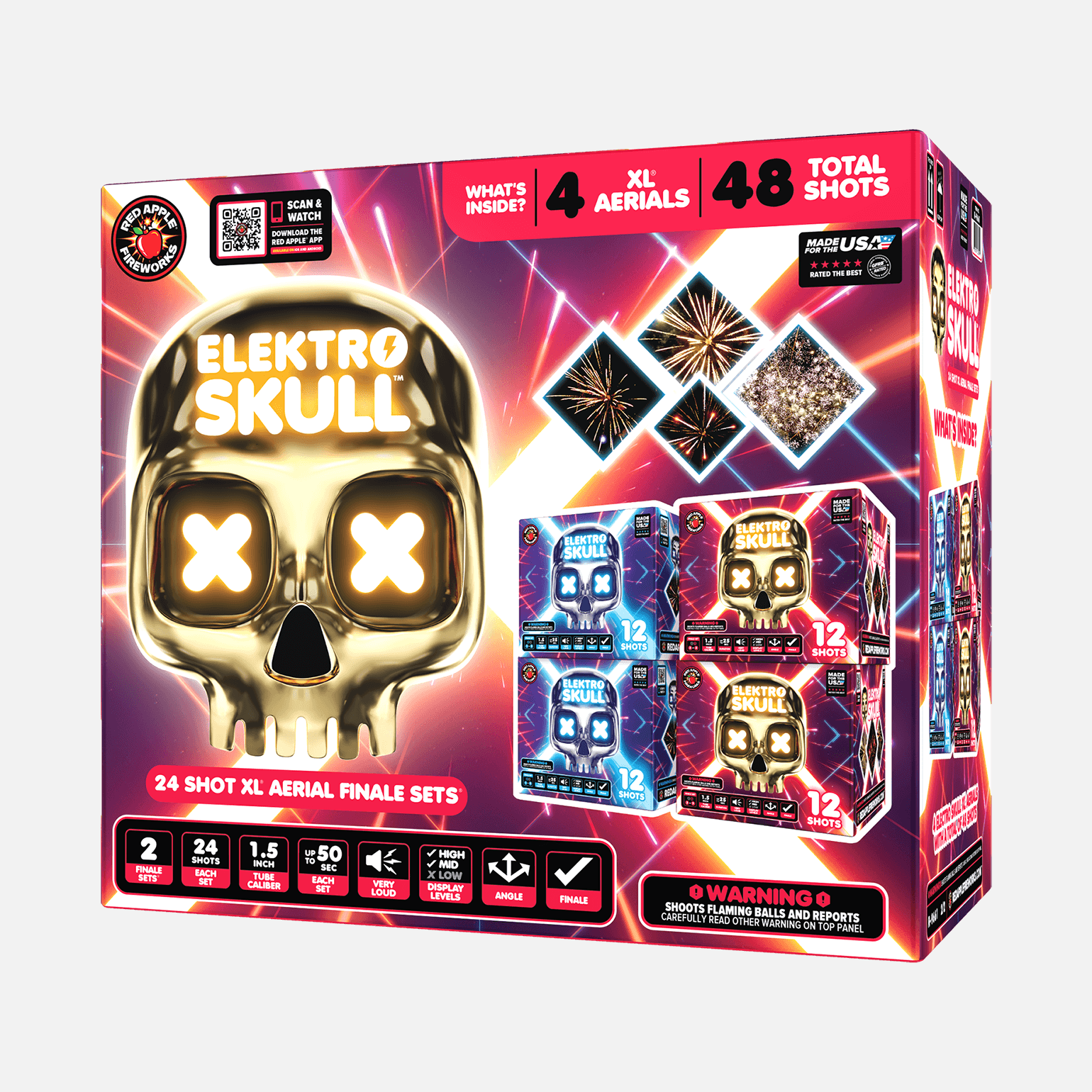 Electro Skull XL Aerial Finale Set – Red Apple Fireworks Electro Skull XL Aerial Finale Set – Red Apple Fireworks