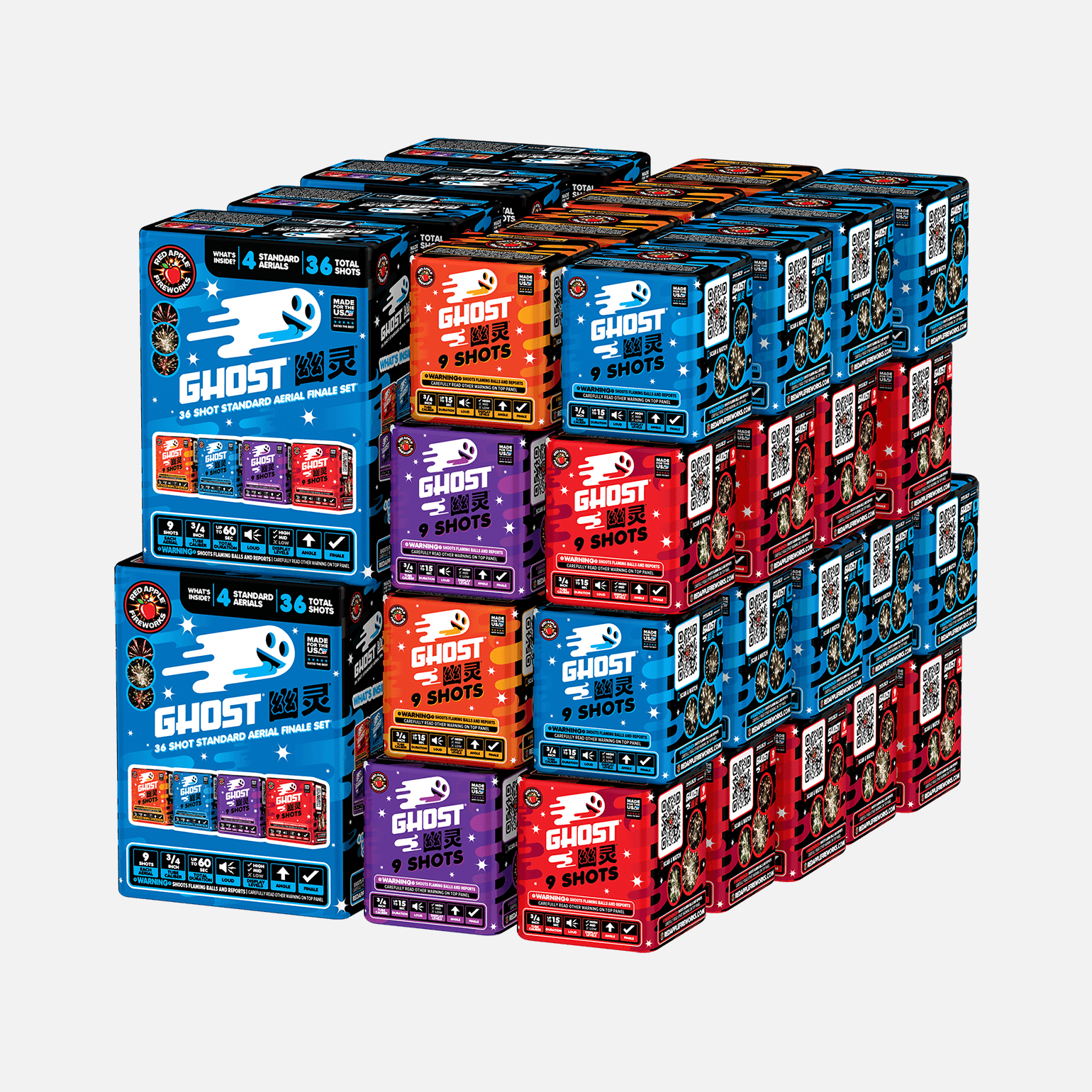 Ghost® 36 Shot Standard Aerial Finale Sets® Standard Finale Sets® (Up to 1200 Grams)