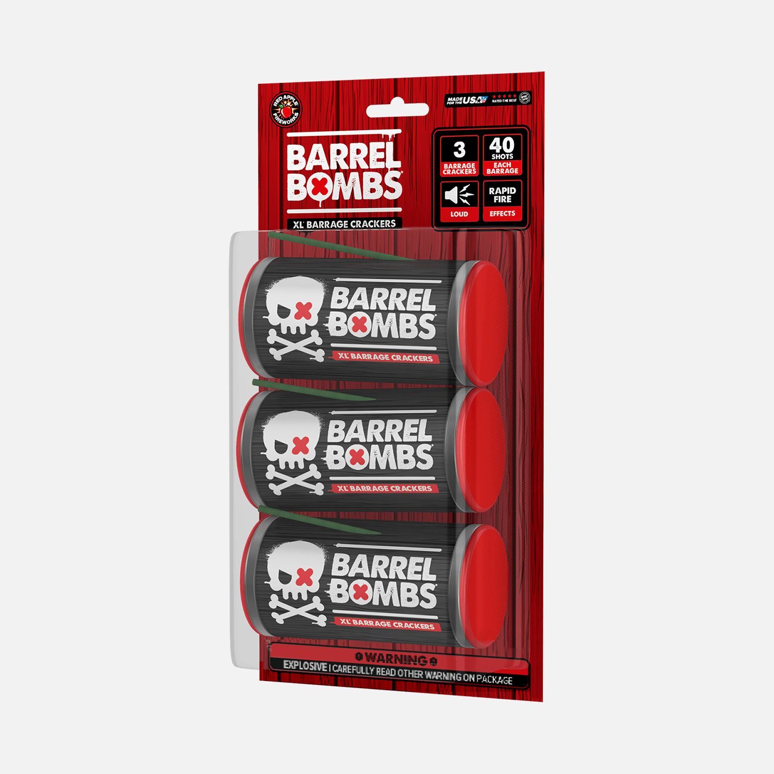 Barrel Bombs® 40 Shot XL® Barrage Crackers Barrage Firecrackers