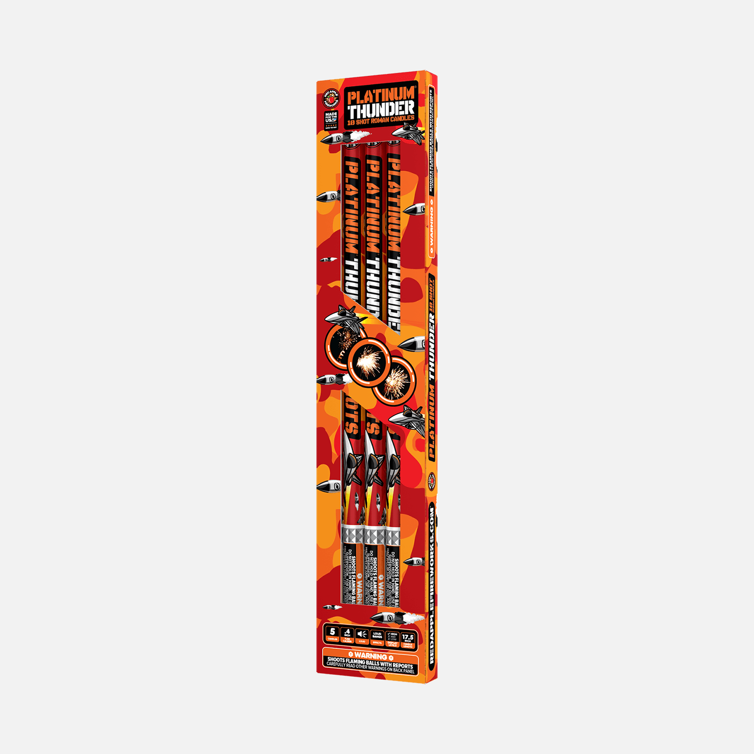 Platinum® Thunder 10 Shot Roman Candles Standard Roman Candles
