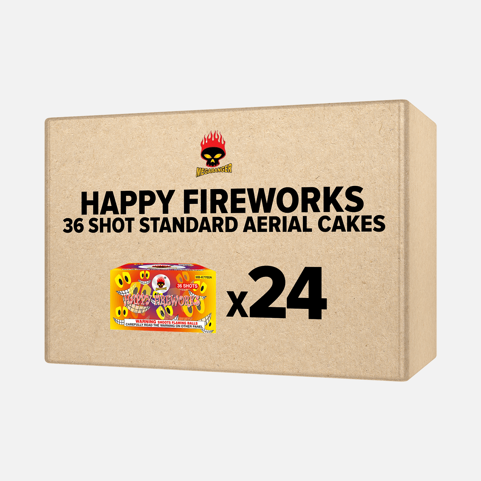 Happy Fireworks 36 Shot Standard Aerial Cakes