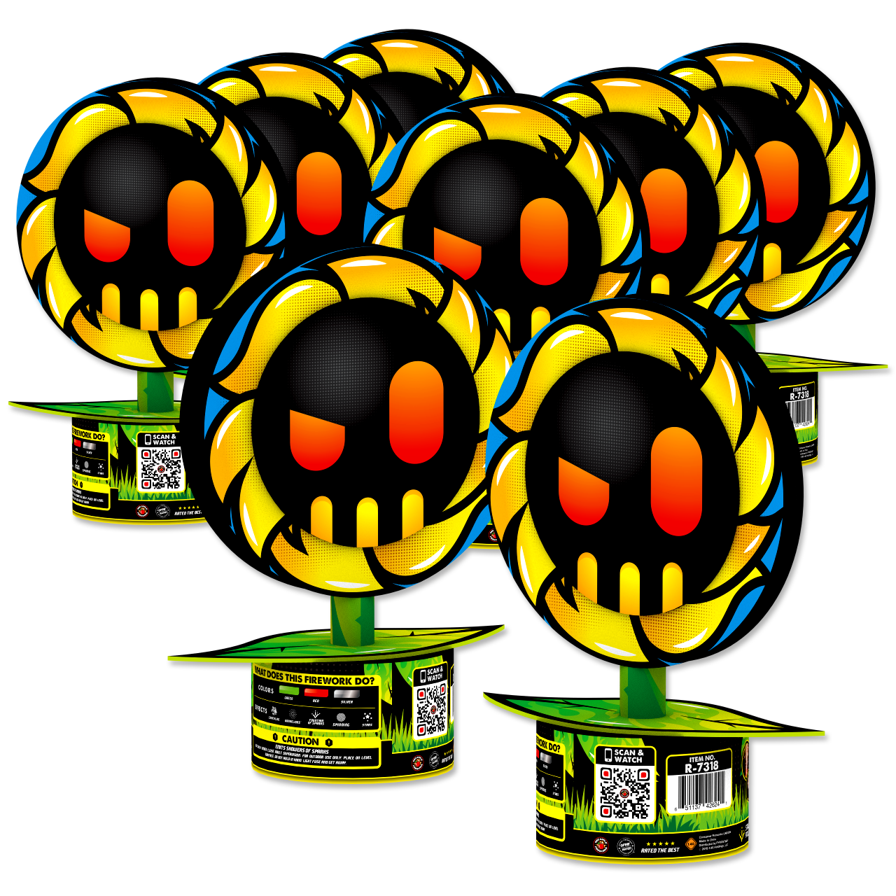 Spinning Skull Flower™ Fountains Large Fountains