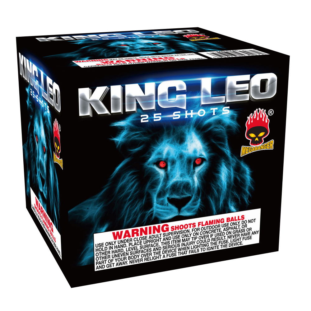King Leo 25 Shot Standard Aerial Standard Aerial Cakes (Up to 200 Grams)
