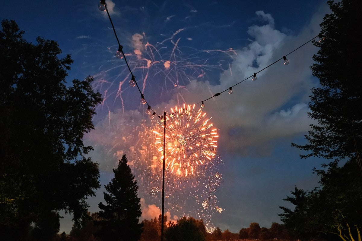 Colorful aerial bursts on open sky, often considered the best place for fireworks at night