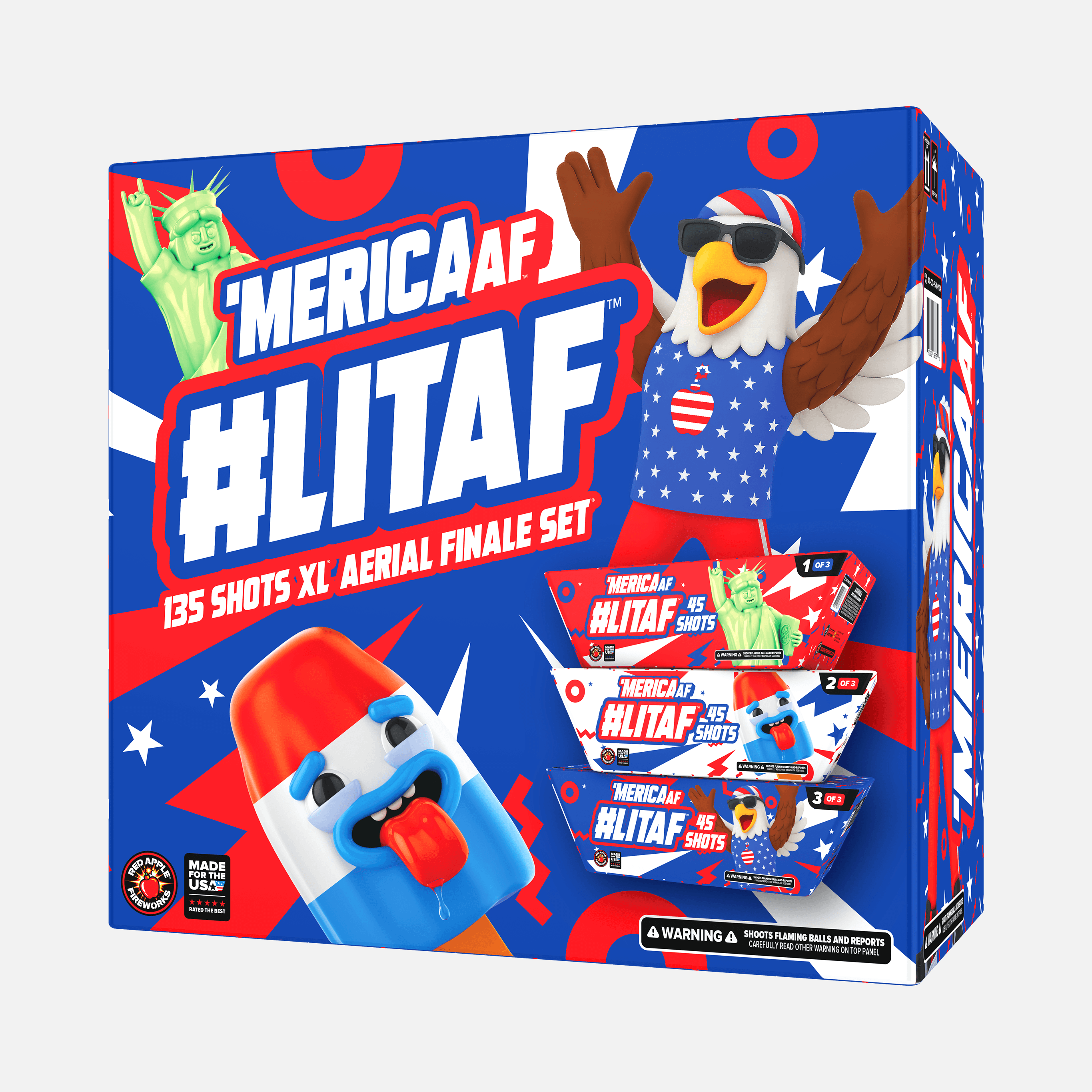 'MERICA AF™ #LITAF™ 135 Shots XL® Aerial Finale Set®