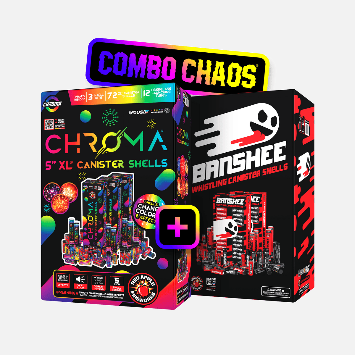 COLOR-CHANGING Chroma® + Banshee™ 6 and 7 Inch Whistling Canister Shel