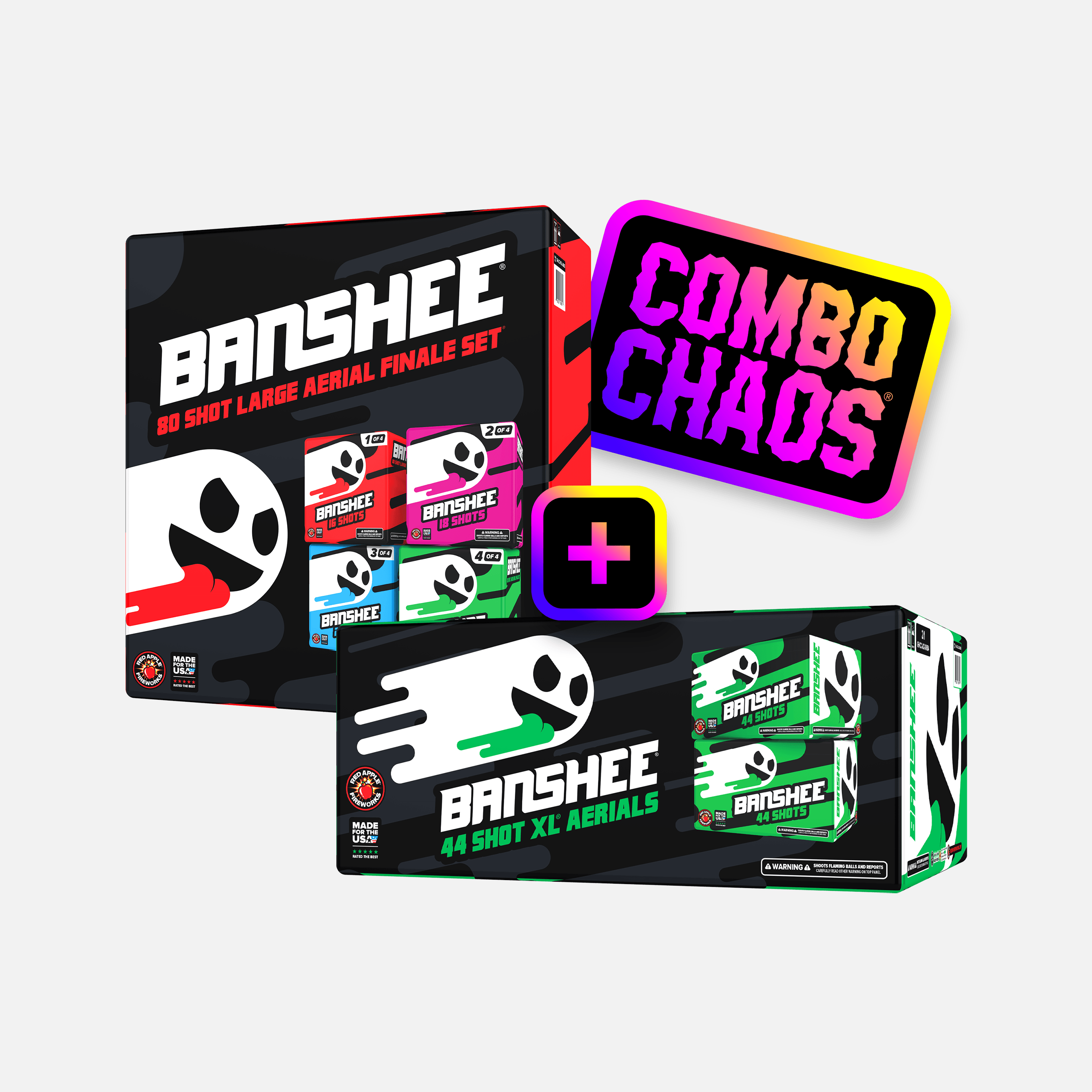 Banshee™ 44 Shot XL® Aerials + Banshee™ 80 Shot Large Aerial Finale Set®