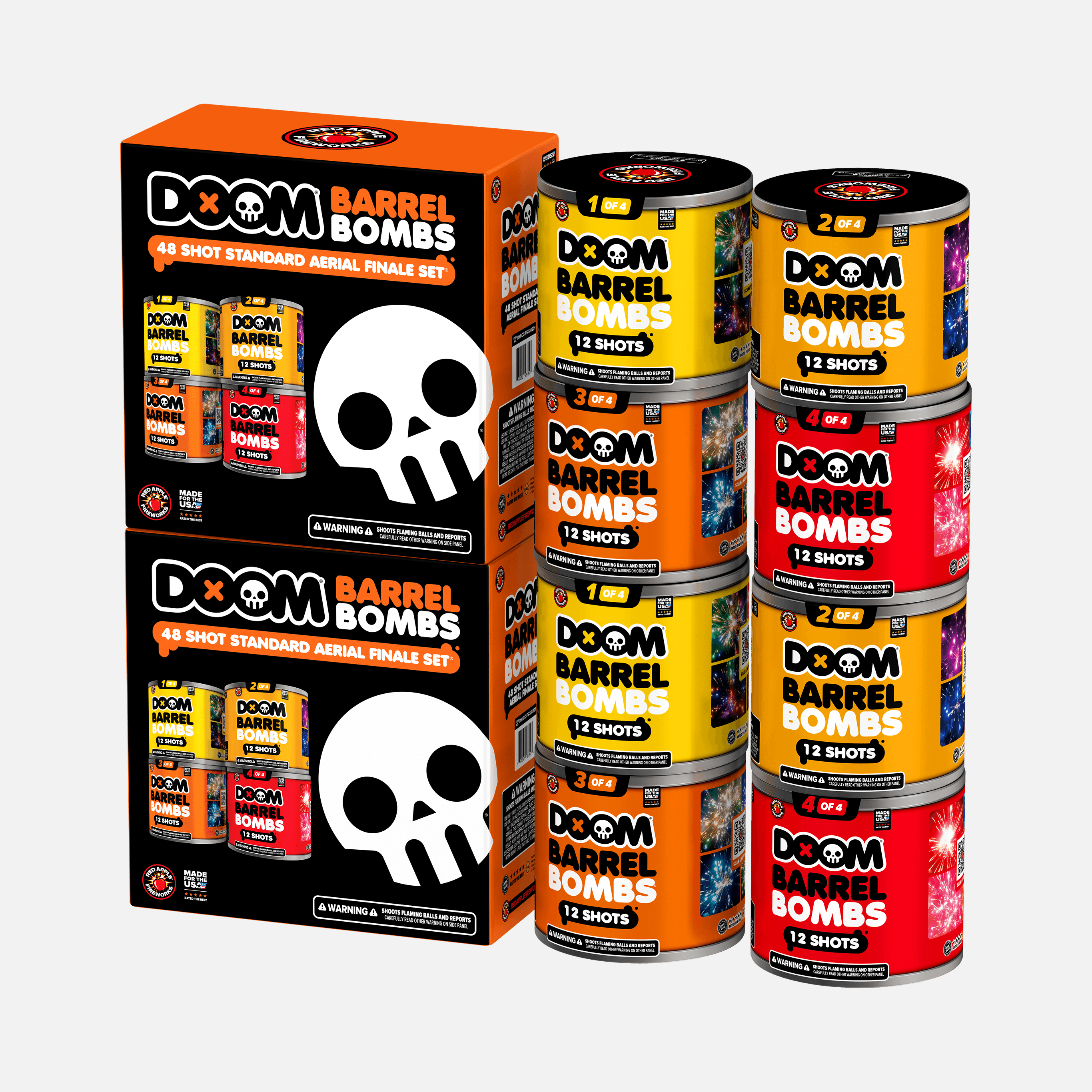 DOOM® Barrel Bombs® 48 Shot Standard Aerial Finale Sets® 