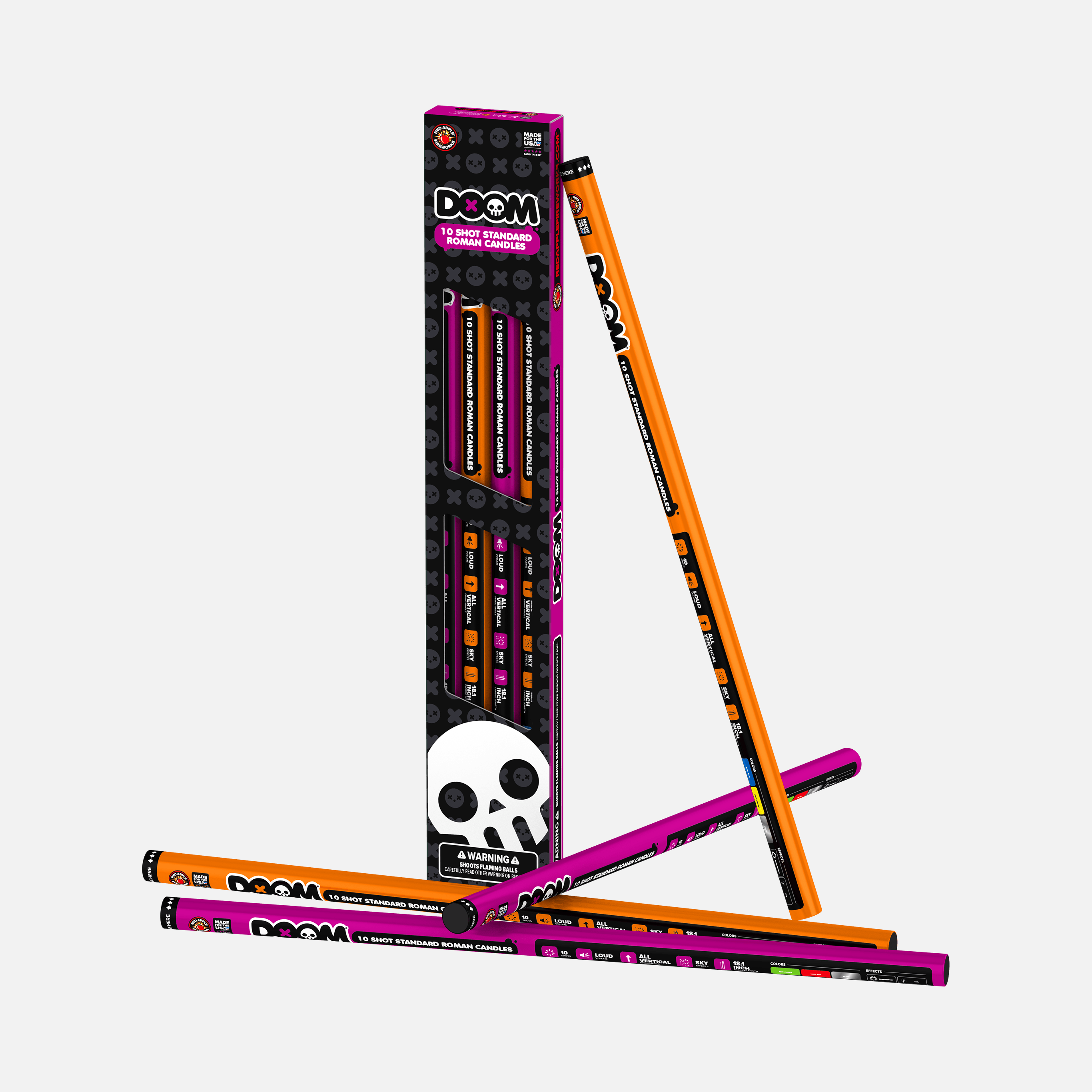 DOOM® 10 Shots Standard Roman Candles
